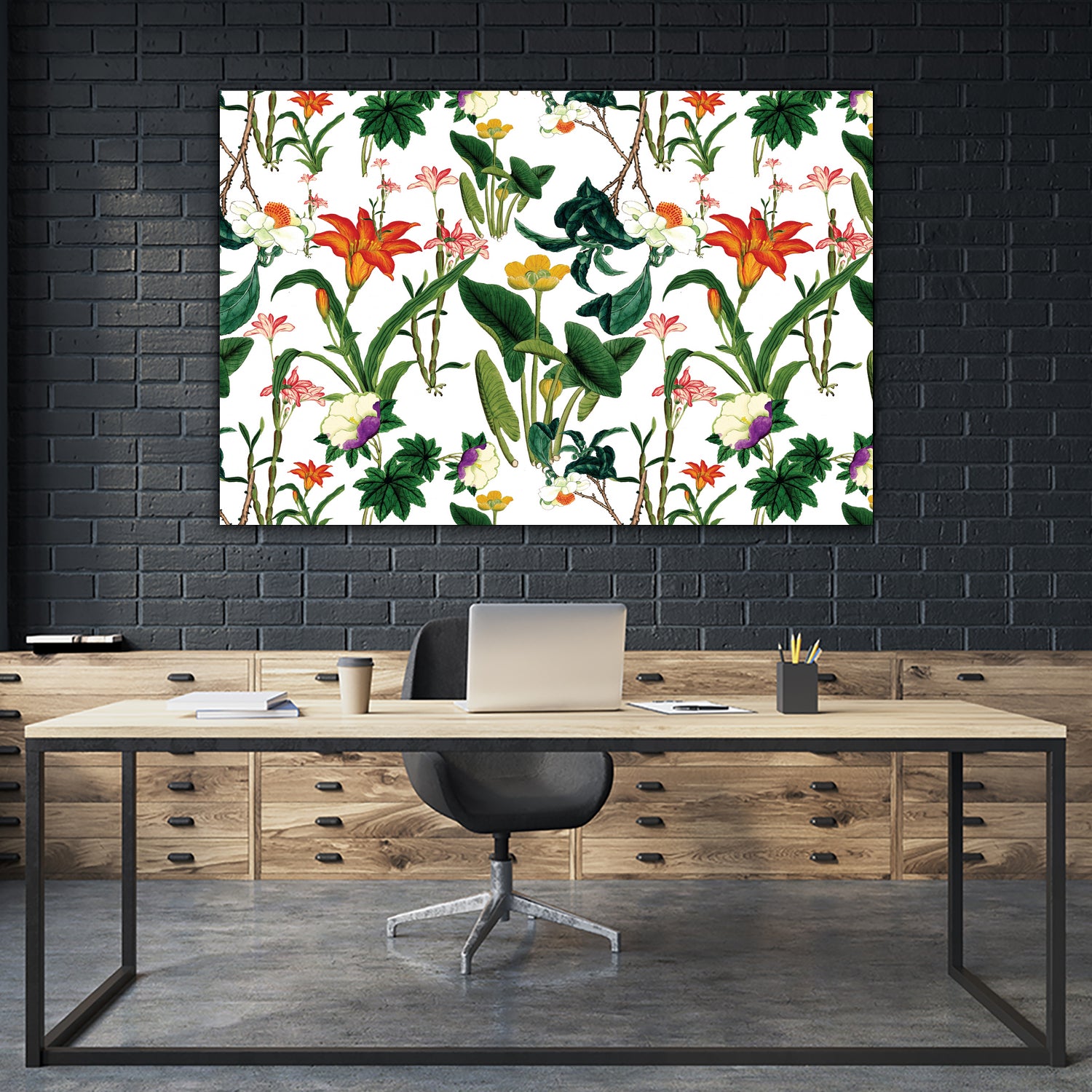 vintage floral white by susana costa on GIANT ART - yellow photo manipulation