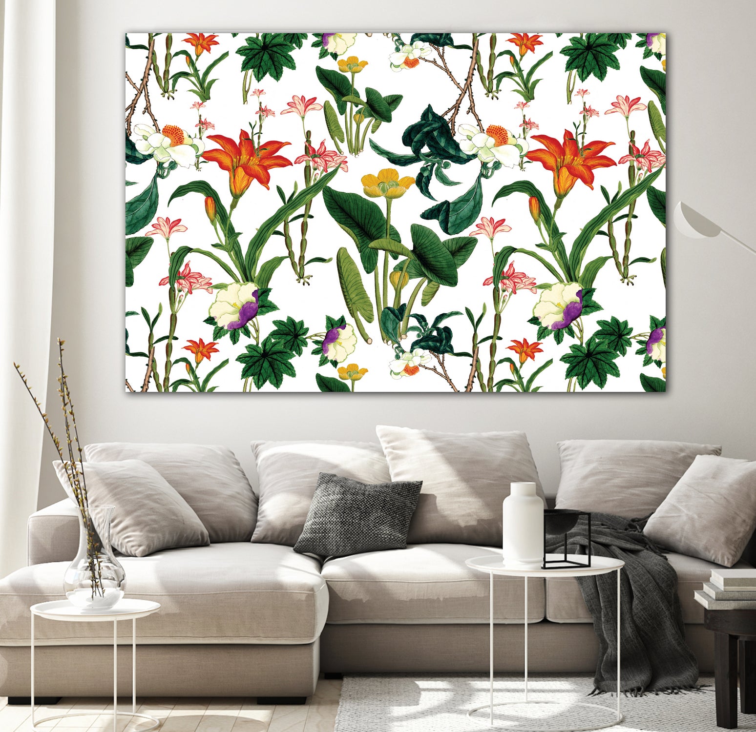 vintage floral white by susana costa on GIANT ART - yellow photo manipulation