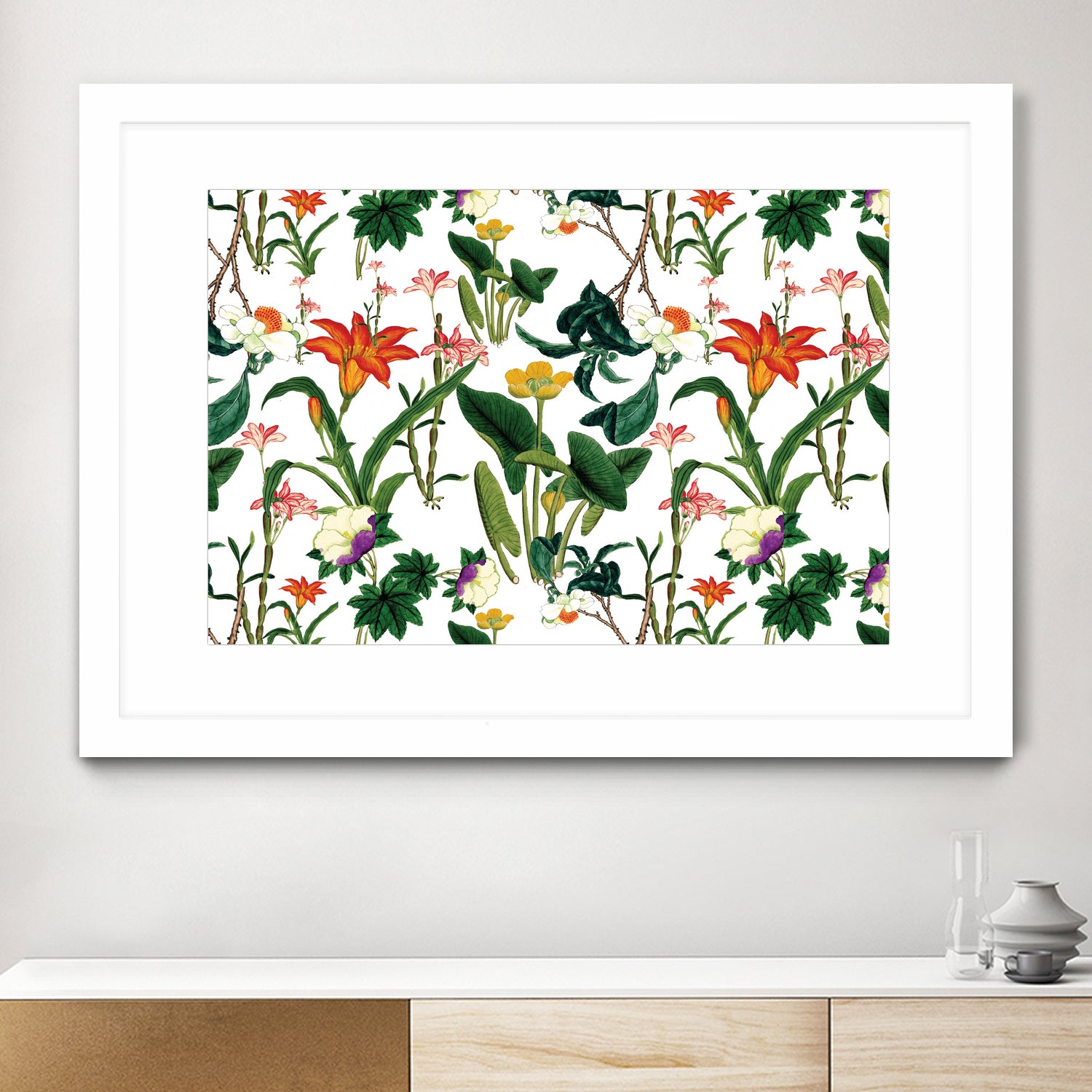 vintage floral white by susana costa on GIANT ART - yellow photo manipulation