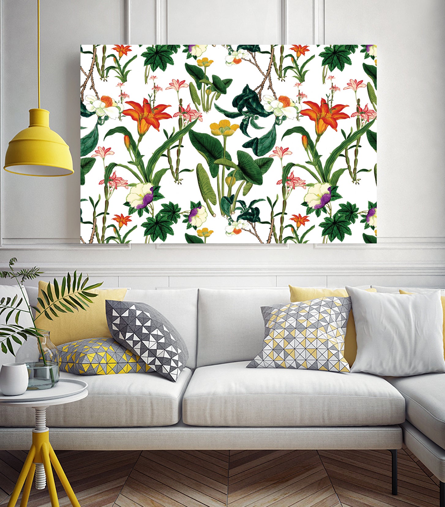 vintage floral white by susana costa on GIANT ART - yellow photo manipulation