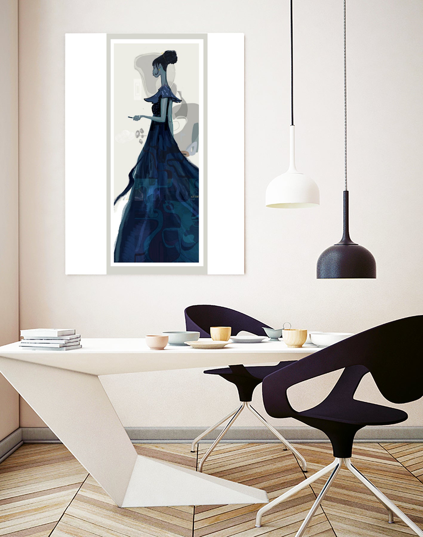 Rebecca 2 by Ed Bell on GIANT ART - blue digital drawing