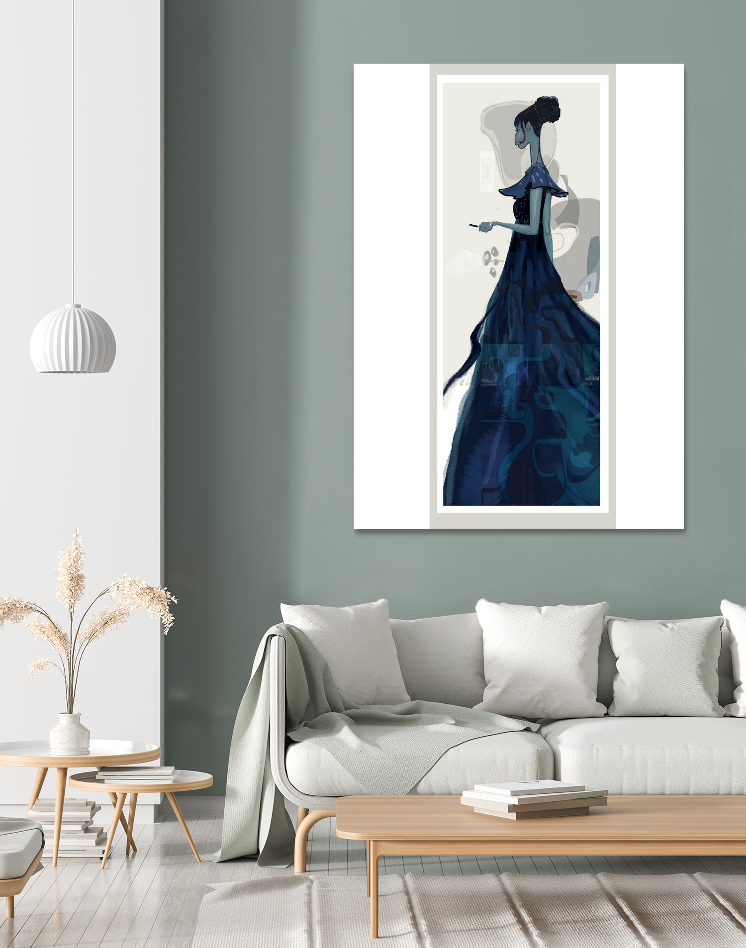 Rebecca 2 by Ed Bell on GIANT ART - blue digital drawing