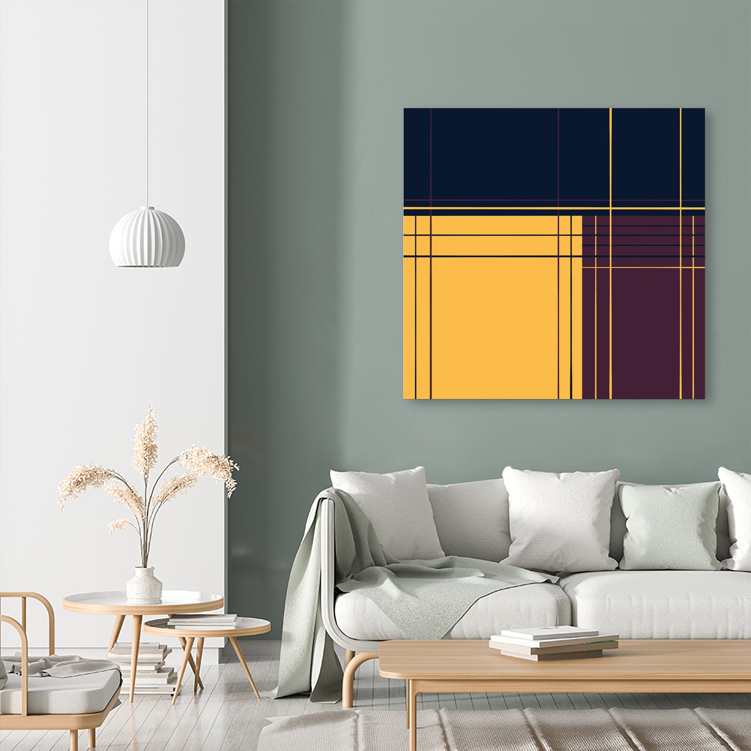 Abstract graphic I Dark blue Purple Yellow by Blerta Karahoda on GIANT ART - yellow digital drawing