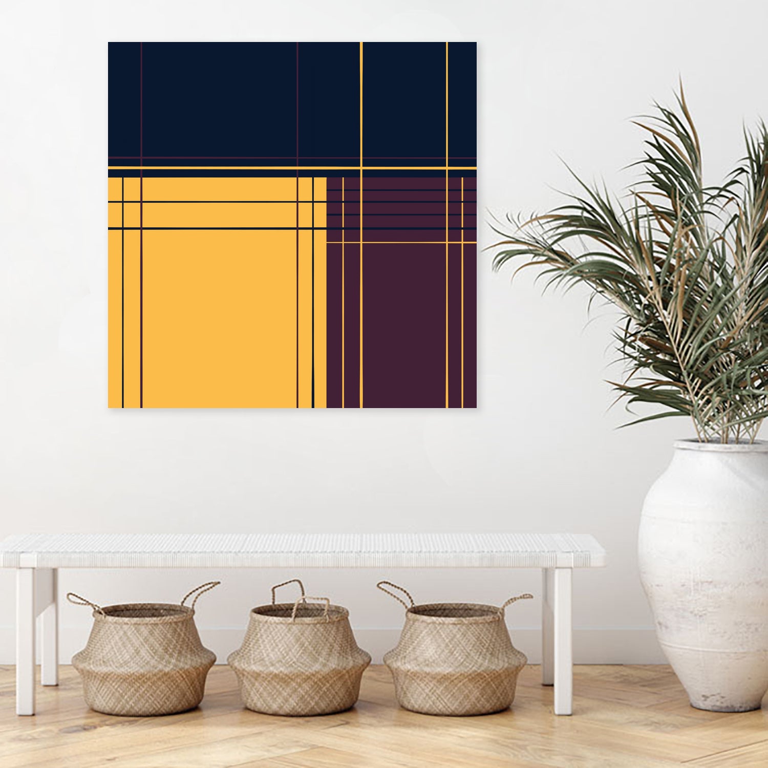 Abstract graphic I Dark blue Purple Yellow by Blerta Karahoda on GIANT ART - yellow digital drawing