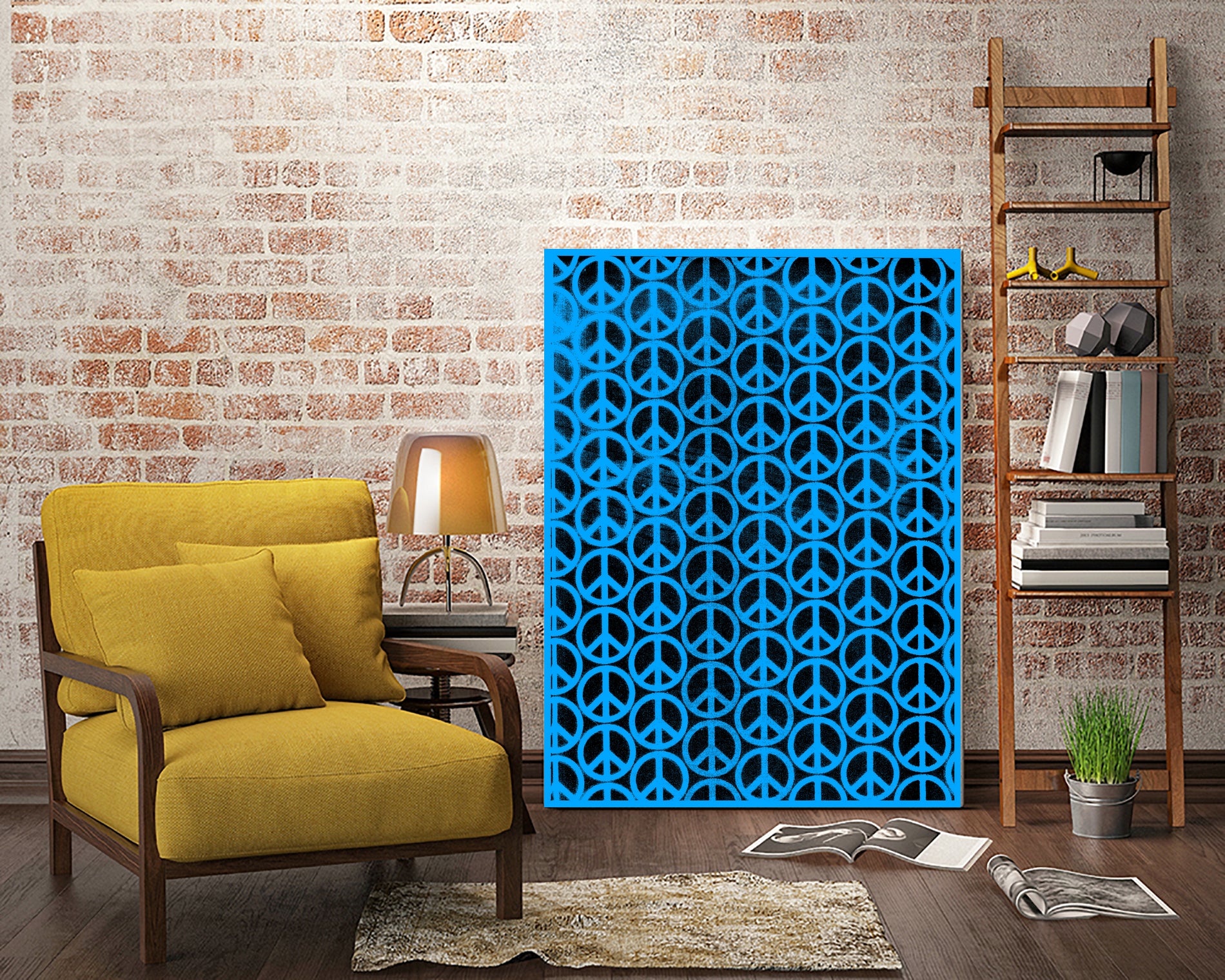 Peace Sign by OTIS PORRITT on GIANT ART - blue digital painting