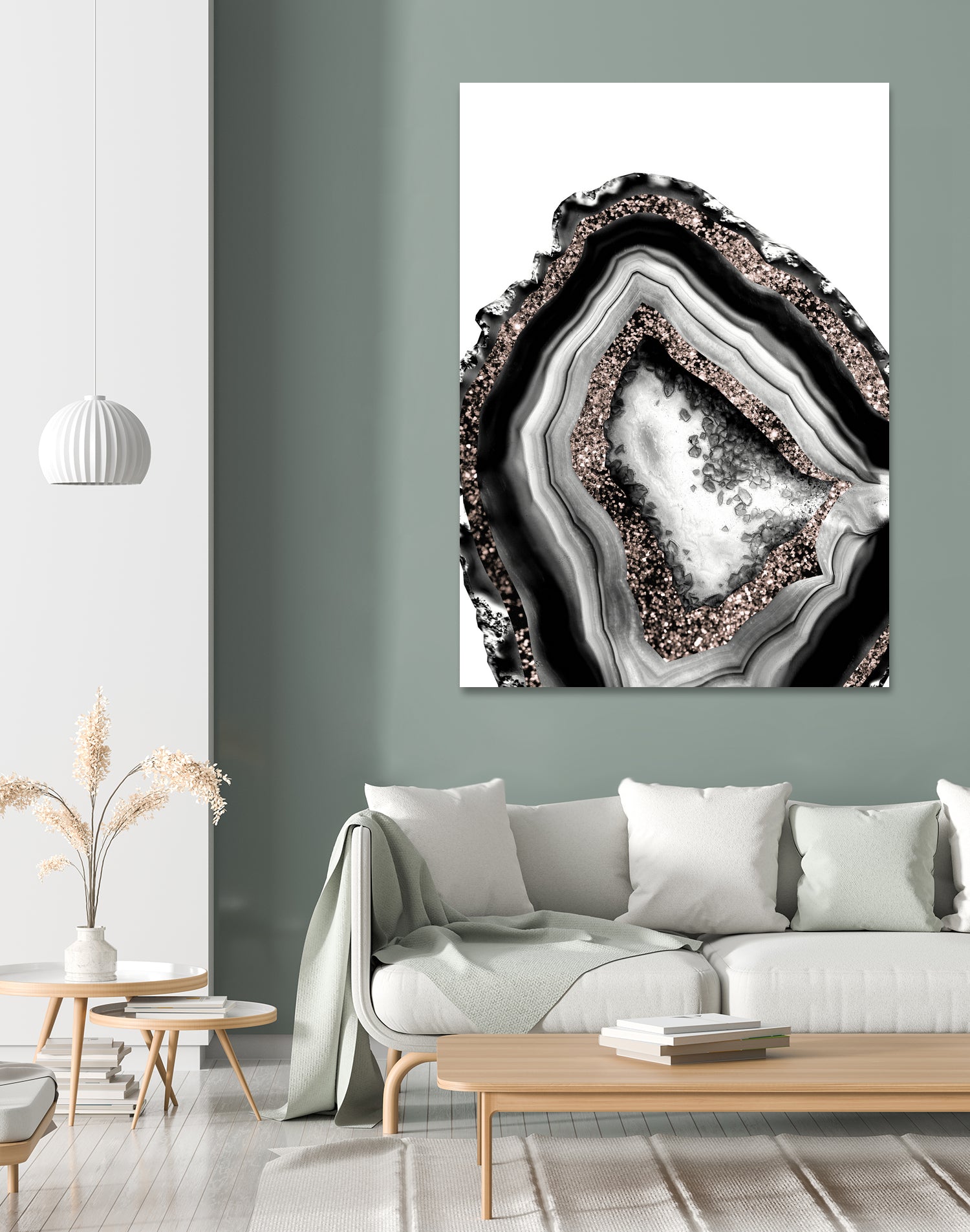 Agate Rose Gold Glitter Glam #4 #gem #decor #art by Anita & Bella Jantz on GIANT ART - gray photo illustration