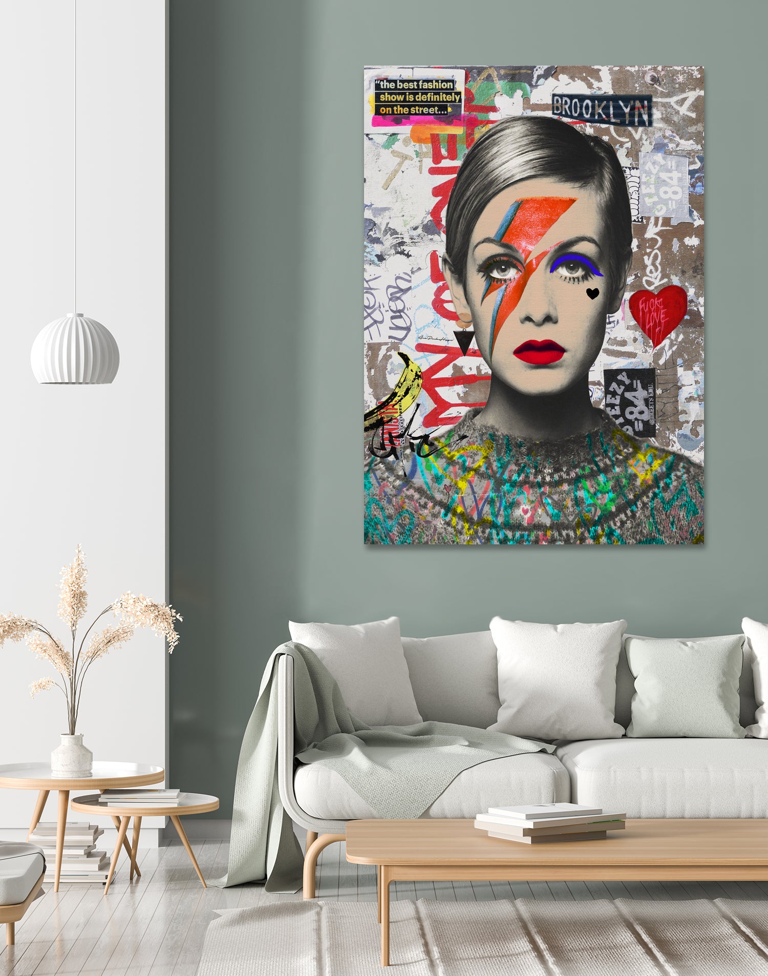 Twiggy street art by Ana Paula Hoppe on GIANT ART - red photo illustration