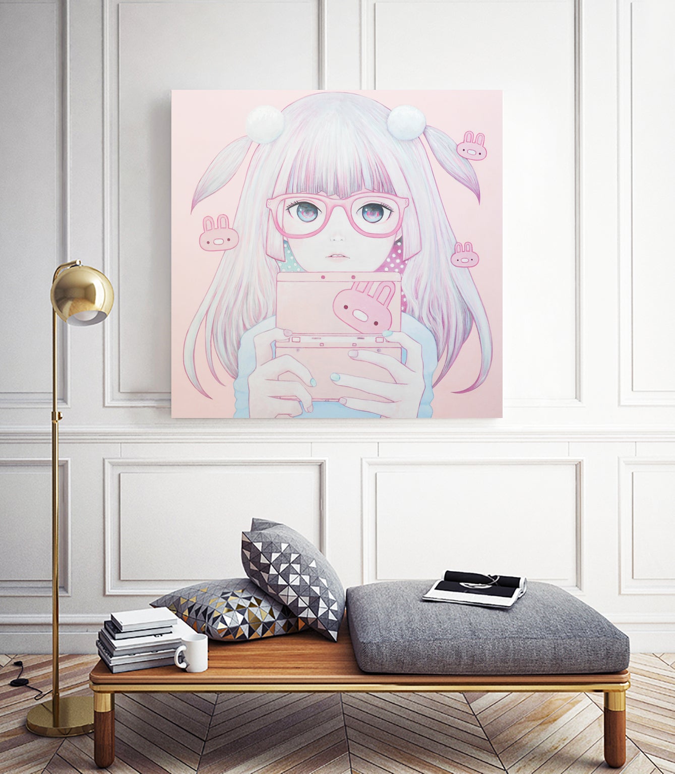 Gamer Girl 4 by Kaoru Hasegawa on GIANT ART - pink mixed media