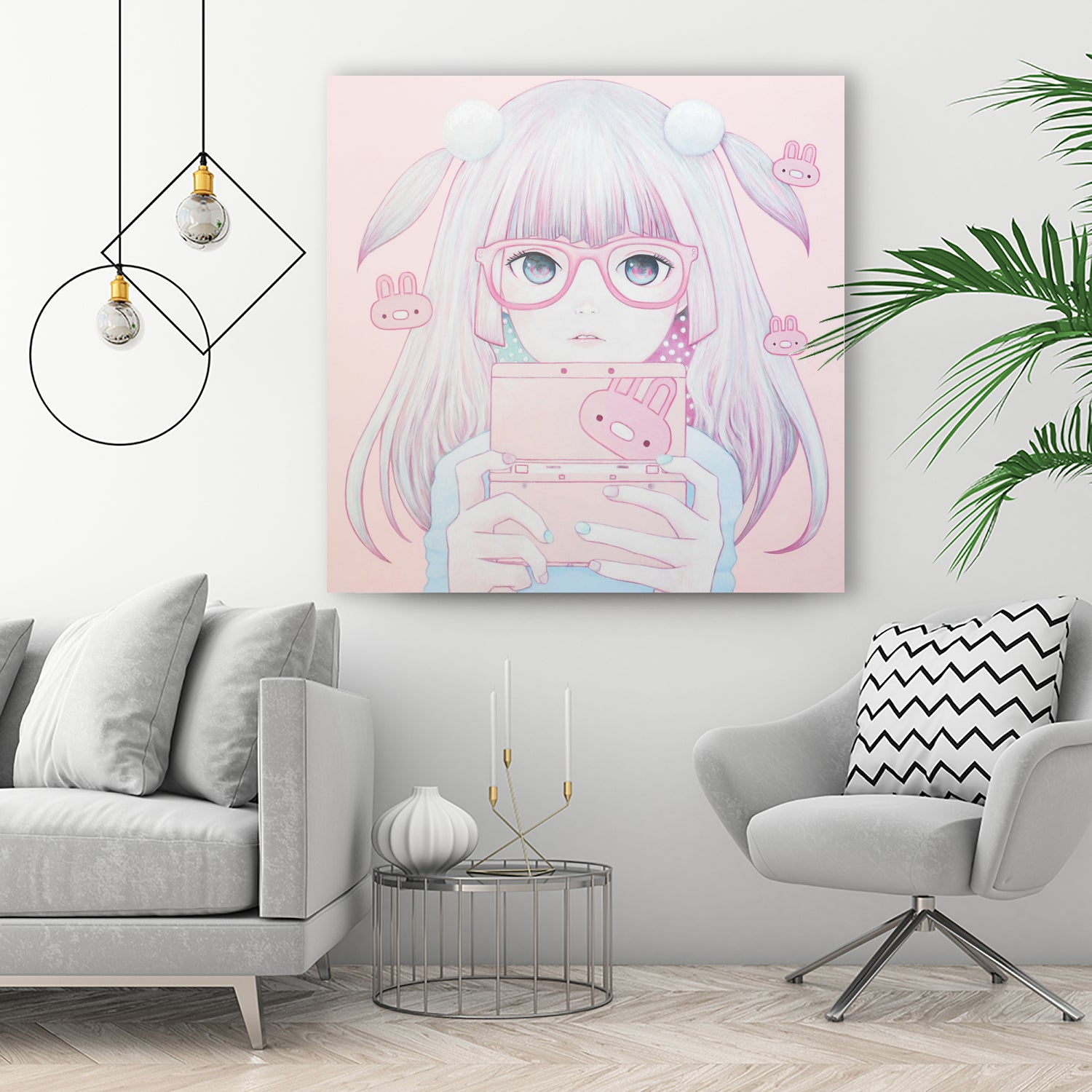 Gamer Girl 4 by Kaoru Hasegawa on GIANT ART - pink mixed media
