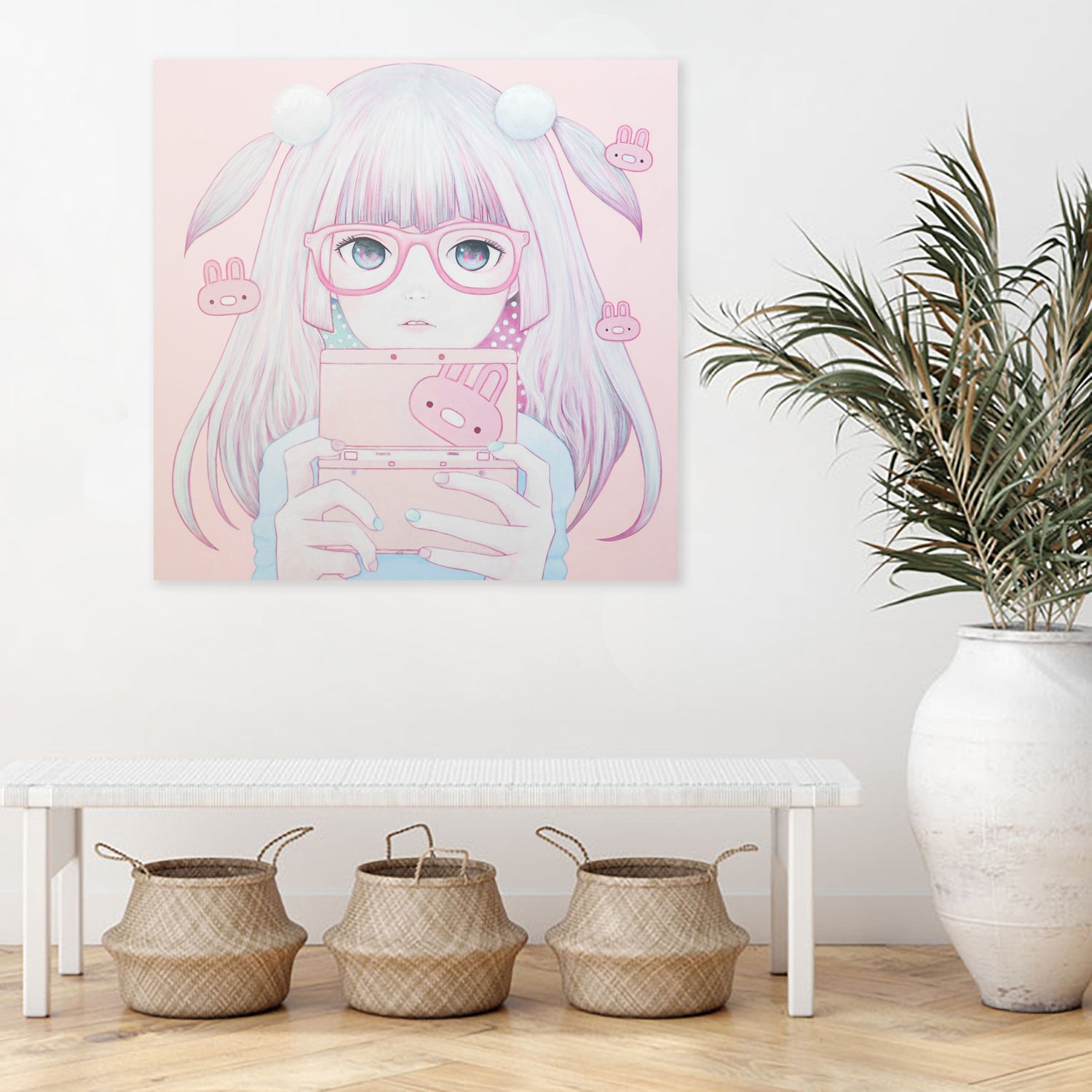 Gamer Girl 4 by Kaoru Hasegawa on GIANT ART - pink mixed media