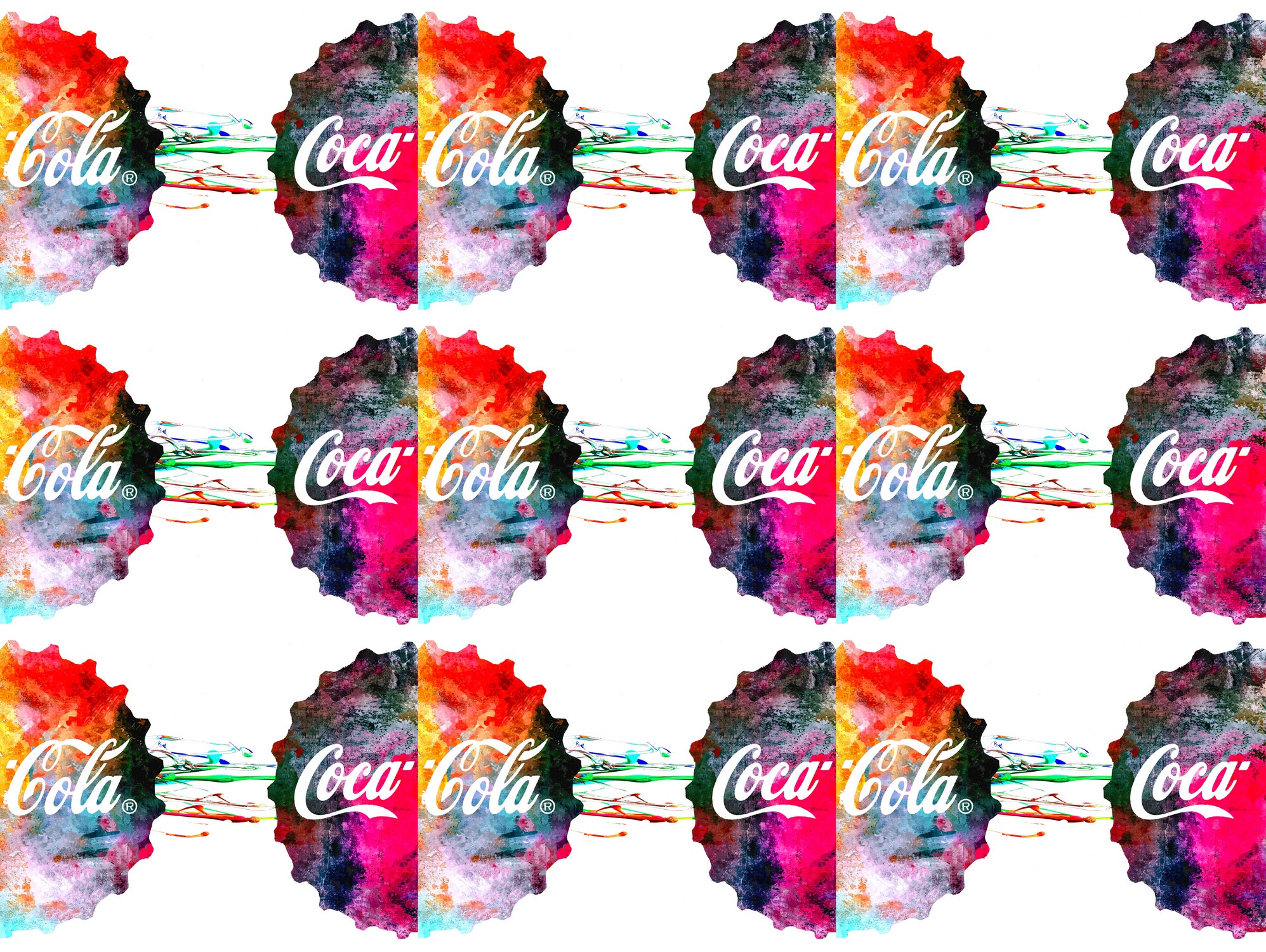 Coke Bottle Caps by Daniel Janda on GIANT ART - red mixed media