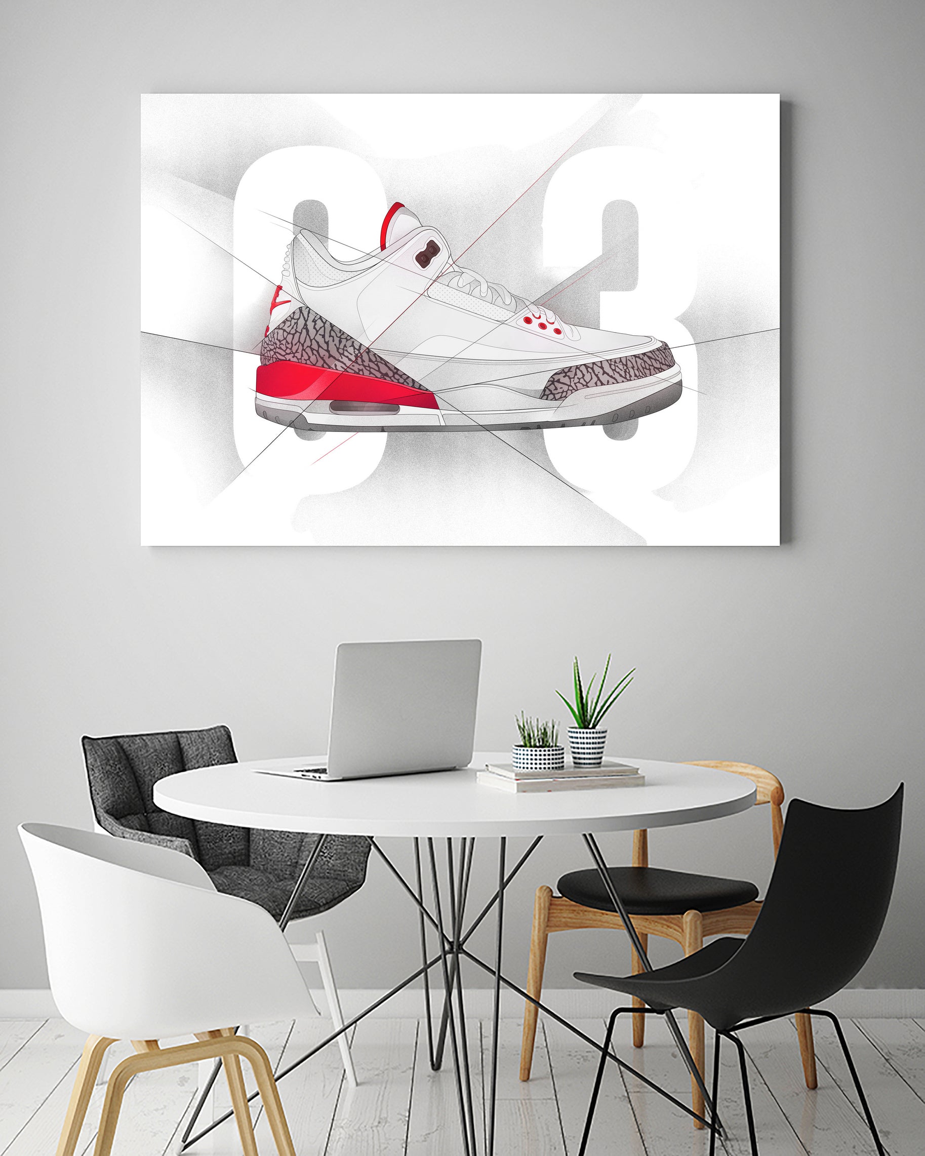 Air Jordan 03s by Francesco Scura on GIANT ART - red digital painting