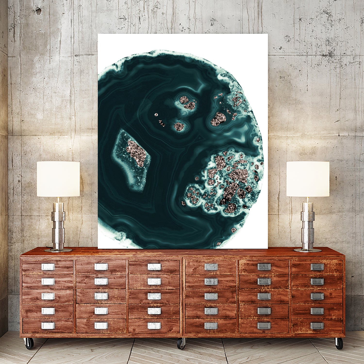 Malachite with Rose Gold Glitter #1 #shiny #gem #decor #art by Anita & Bella Jantz on GIANT ART - green photo illustration