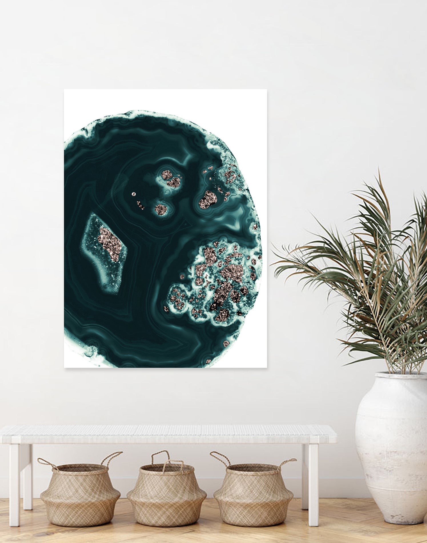 Malachite with Rose Gold Glitter #1 #shiny #gem #decor #art by Anita & Bella Jantz on GIANT ART - green photo illustration