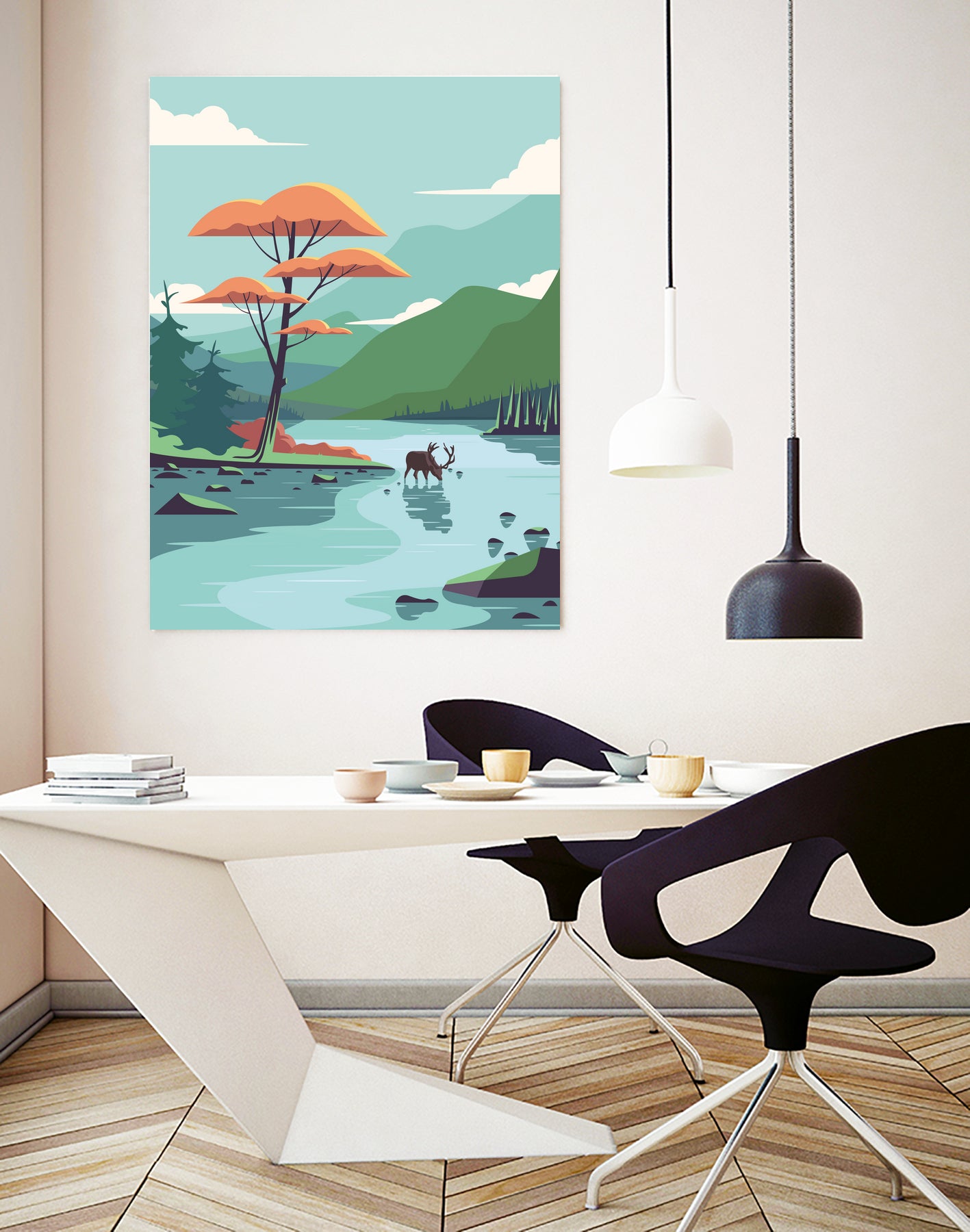 Fall is here by Roland Bánrévi on GIANT ART - blue vector illustration