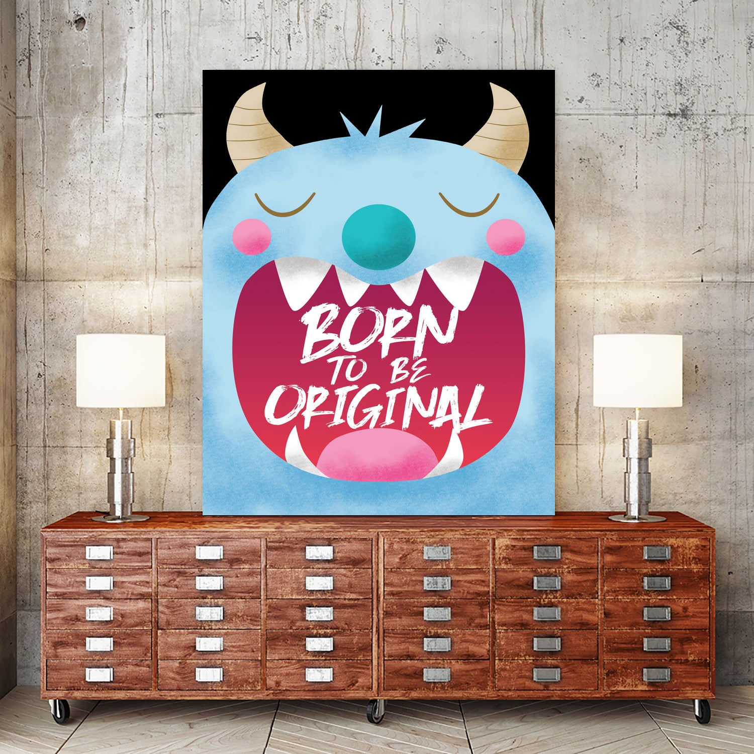 Born To Be Original | Blue Monster by Chiho Watanabe on GIANT ART - blue digital drawing