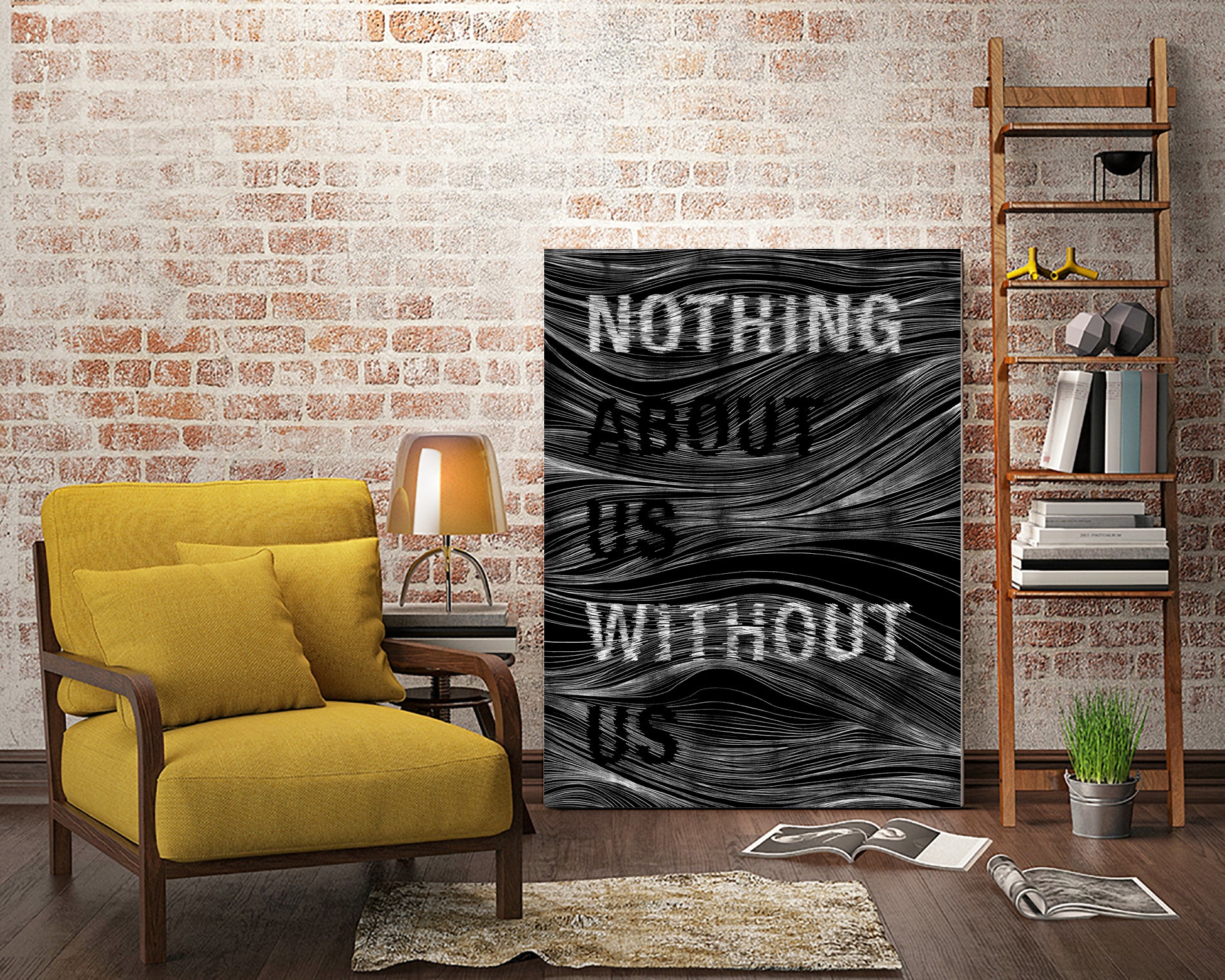Nothing About Us Without Us by Martina Scott on GIANT ART - black typography