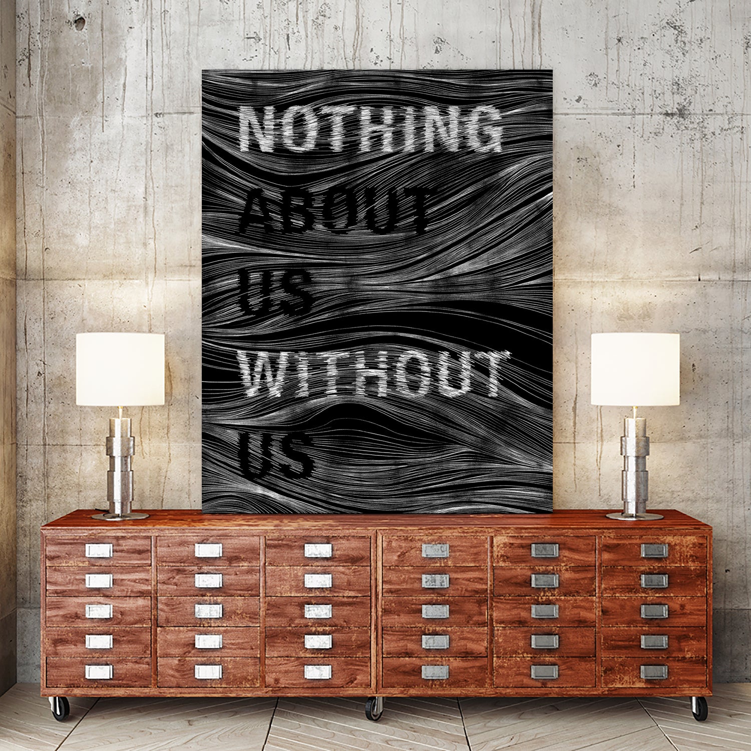 Nothing About Us Without Us by Martina Scott on GIANT ART - black typography