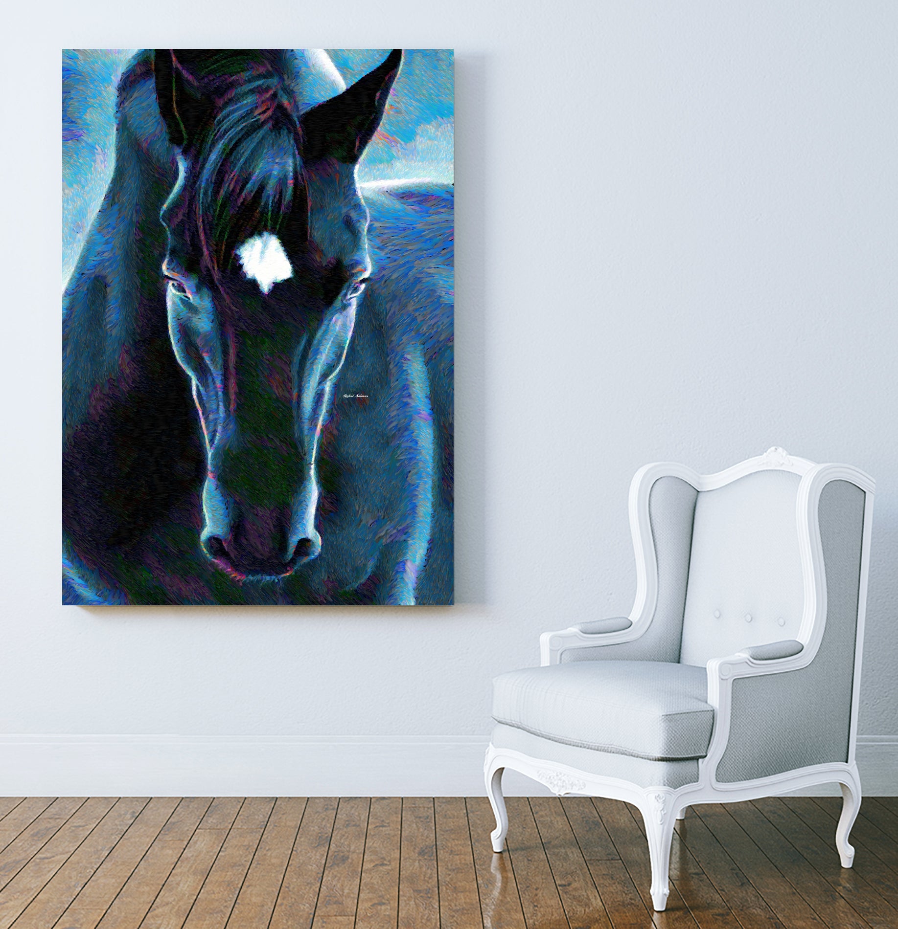 Stallion by Rafael Salazar on GIANT ART - blue digital painting