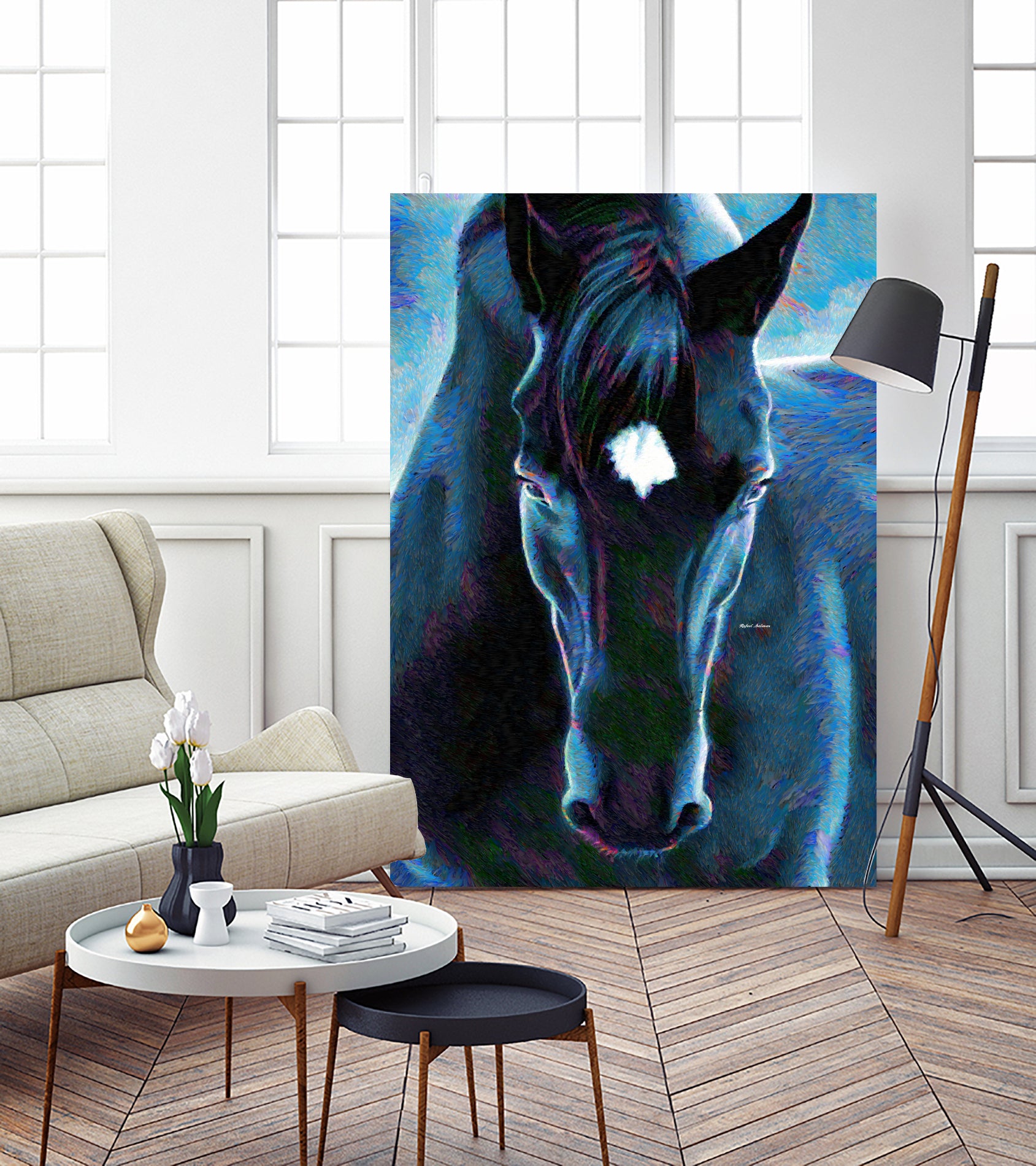 Stallion by Rafael Salazar on GIANT ART - blue digital painting