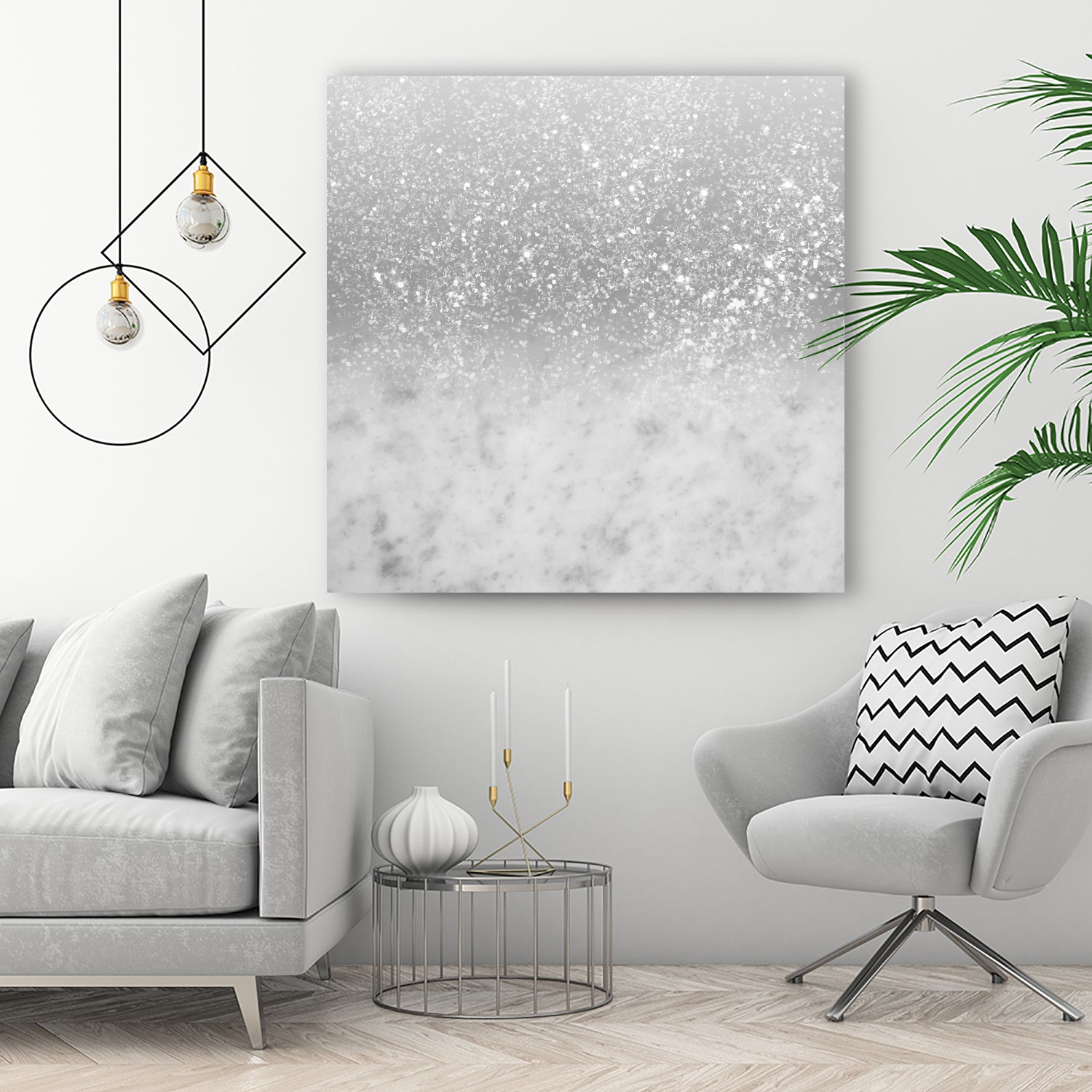 White Marble Silver Ombre Glitter Glam #1 #shiny #gem #decor by Anita & Bella Jantz on GIANT ART - gray photo illustration
