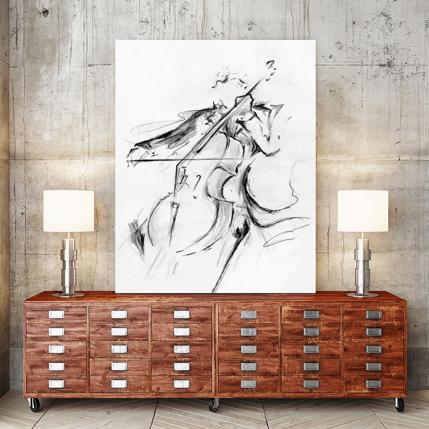 Cellist by Marc Allante on GIANT ART - black photo illustration