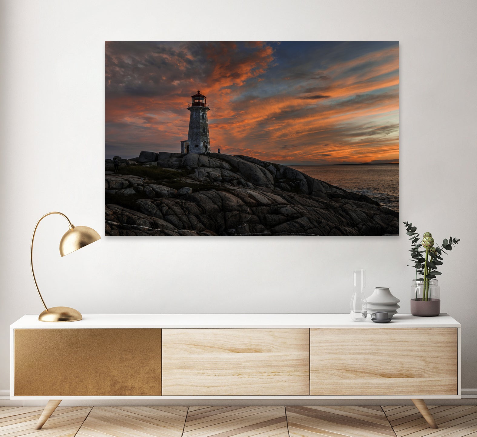 Sunset at Peggy's Point Lighthouse by Lorenzo Bustillo on GIANT ART - gray photo illustration