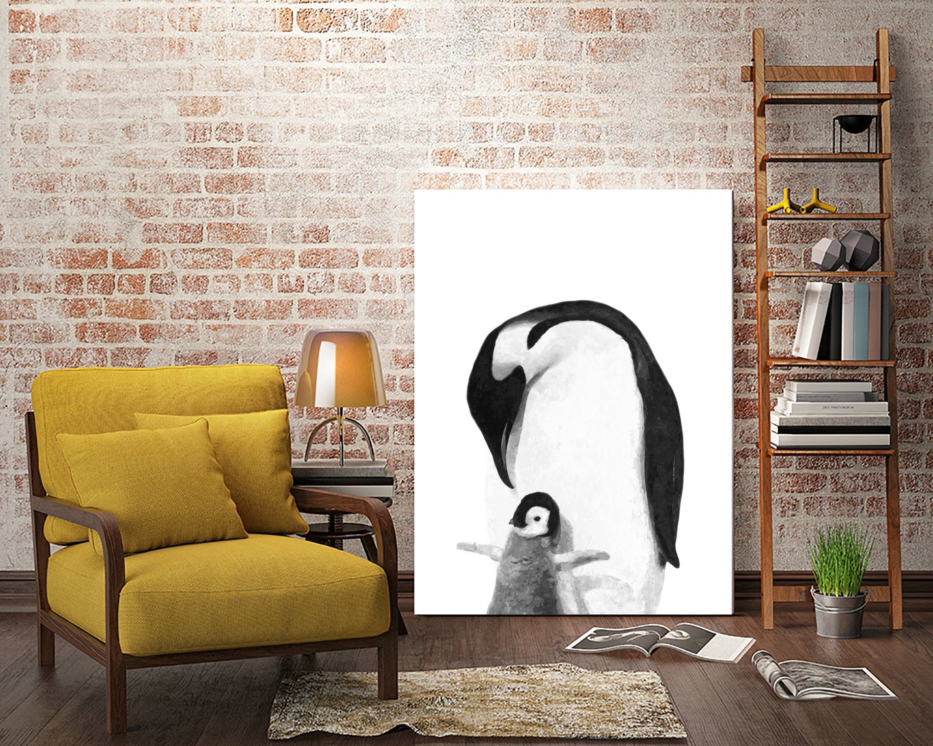 Black and White Penguins by Alessandra Minervini on GIANT ART - black digital painting