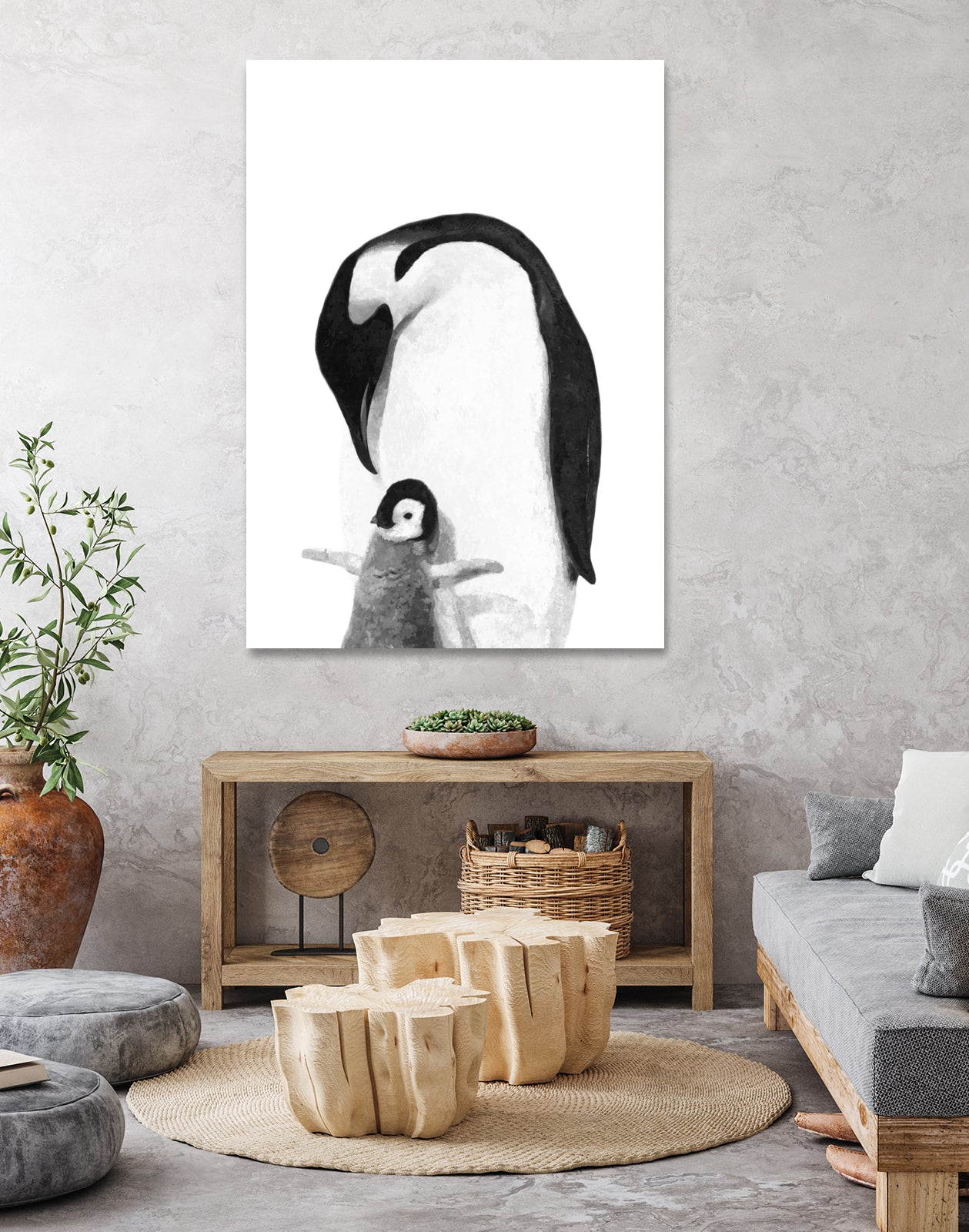 Black and White Penguins by Alessandra Minervini on GIANT ART - black digital painting