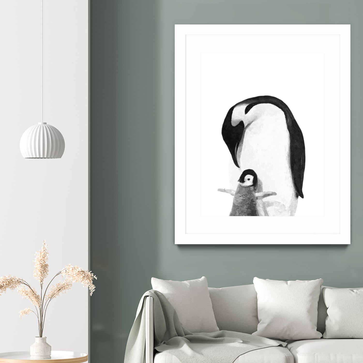 Black and White Penguins by Alessandra Minervini on GIANT ART - black digital painting