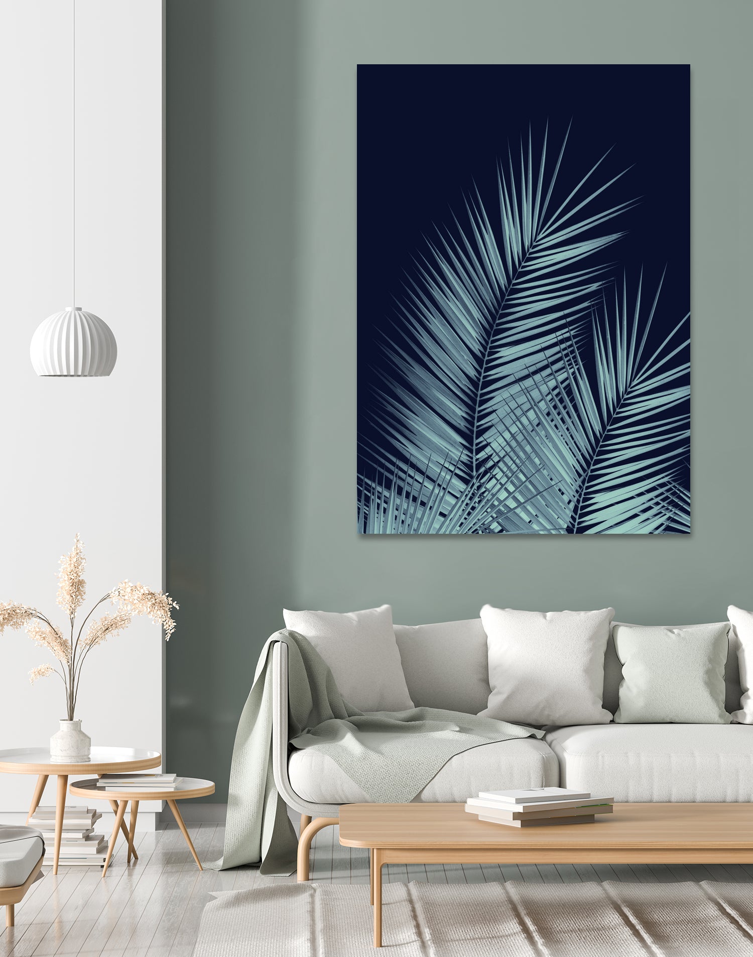 Navy Blue Palm Leaves Dream - Cali Summer Vibes #1 #tropical by Anita & Bella Jantz on GIANT ART - blue photo illustration