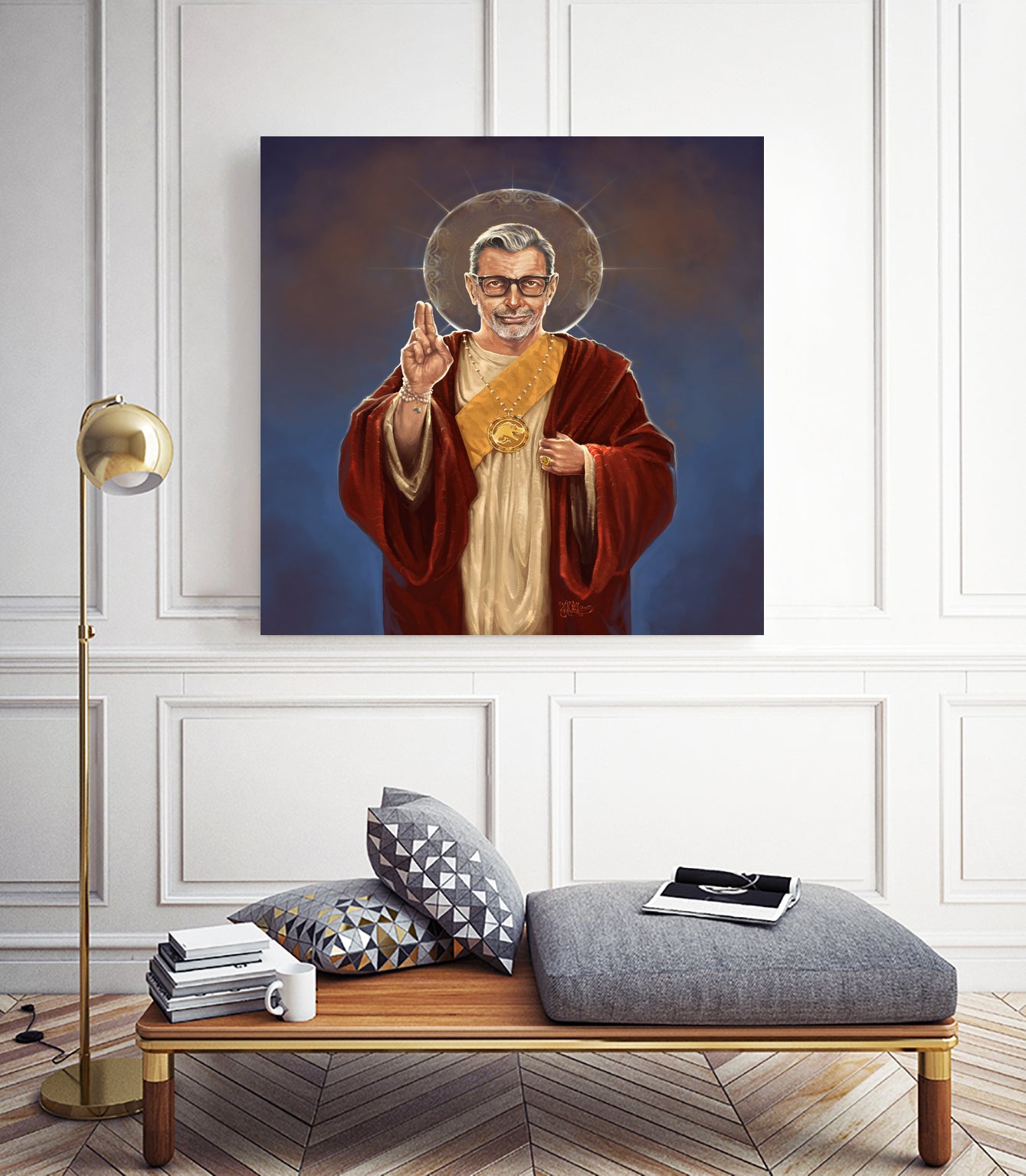 Saint Jeff of Goldblum by Vincent Carrozza on GIANT ART - blue digital painting