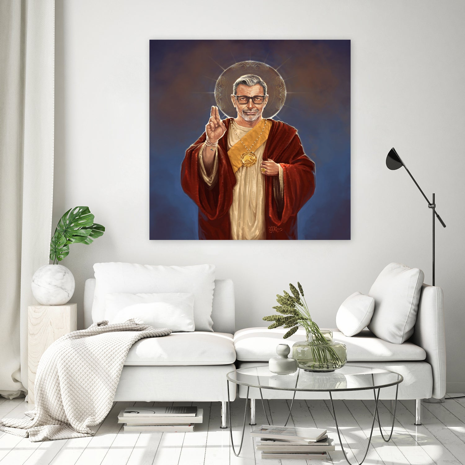 Saint Jeff of Goldblum by Vincent Carrozza on GIANT ART - blue digital painting