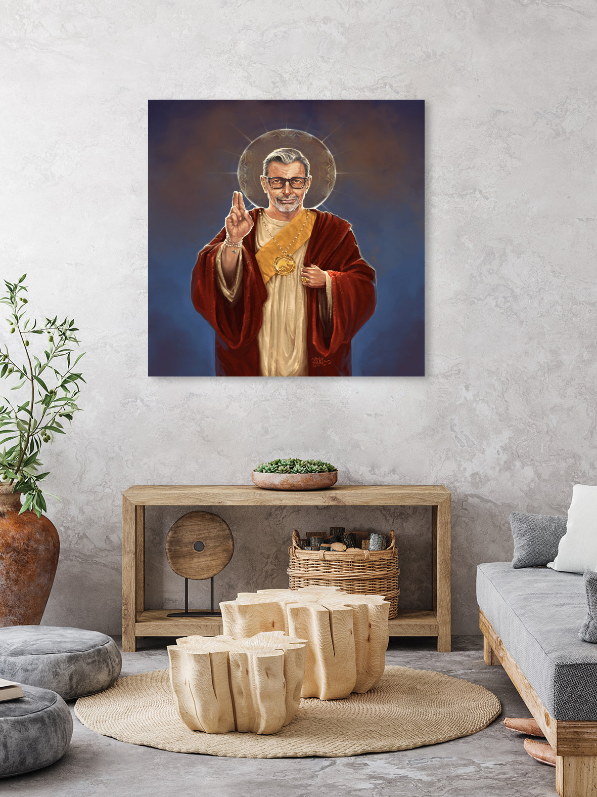 Saint Jeff of Goldblum by Vincent Carrozza on GIANT ART - blue digital painting