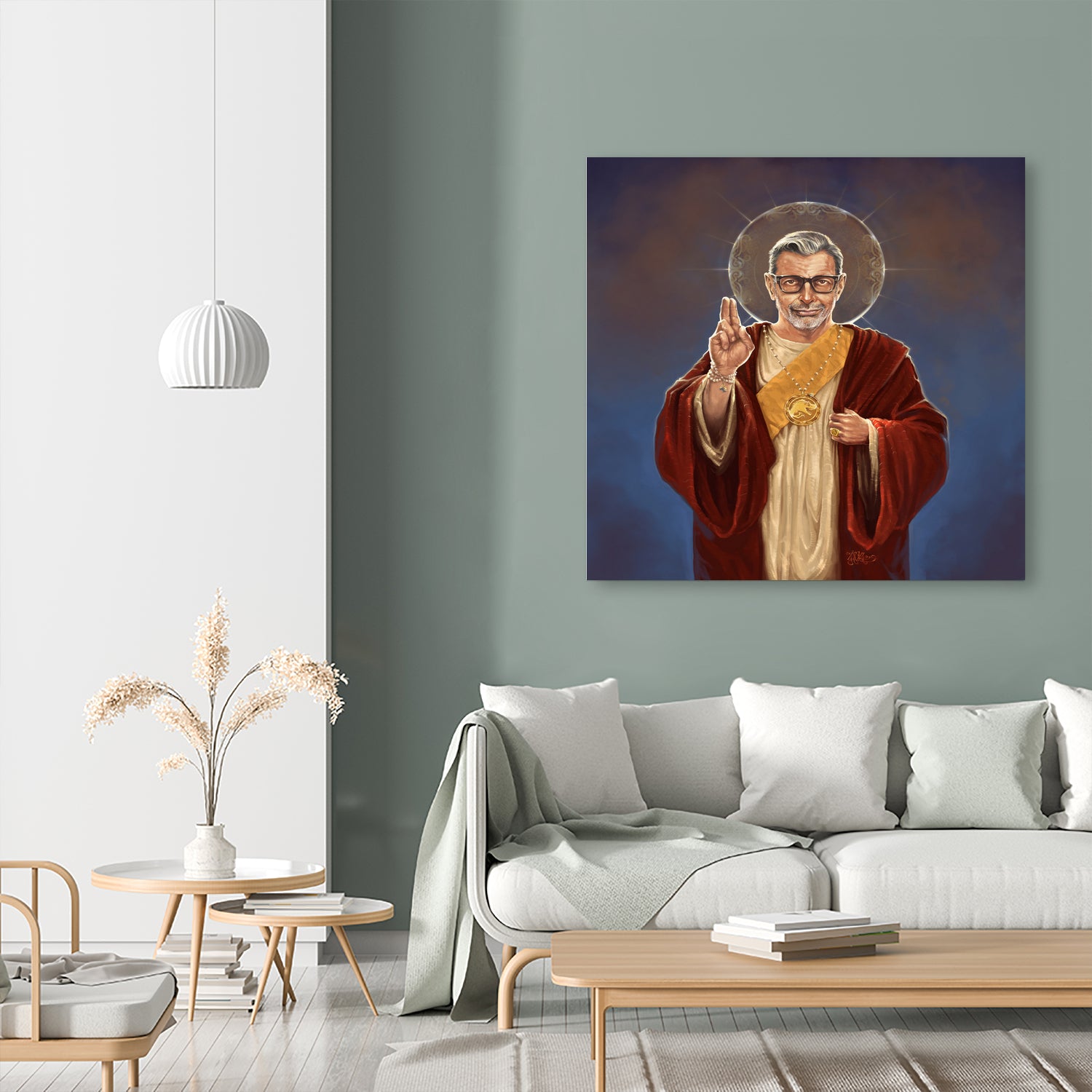 Saint Jeff of Goldblum by Vincent Carrozza on GIANT ART - blue digital painting