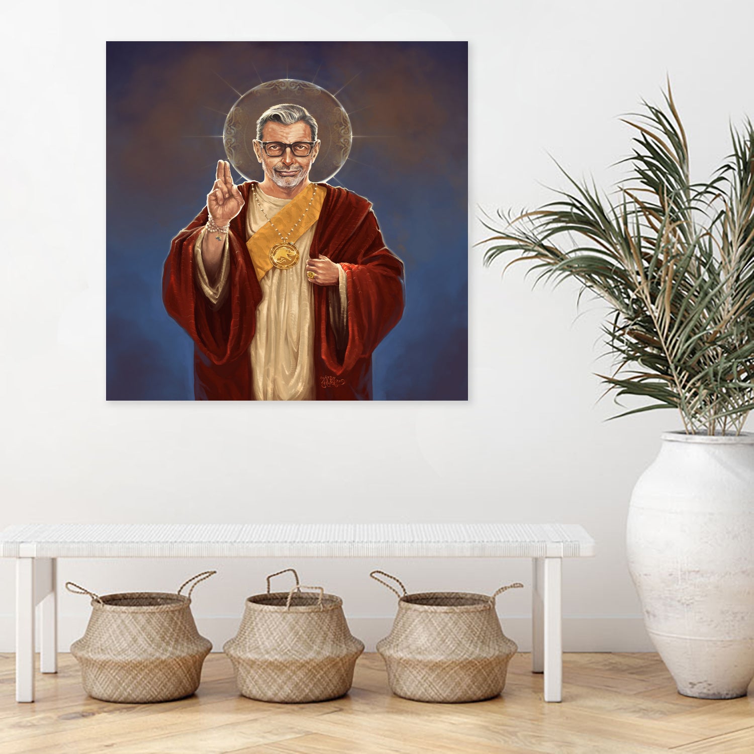 Saint Jeff of Goldblum by Vincent Carrozza on GIANT ART - blue digital painting