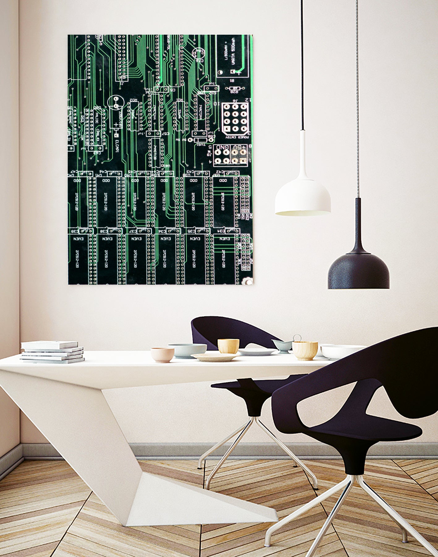 Printed circuit board circuits by Wiguna Asmorohadi on GIANT ART - green vector illustration