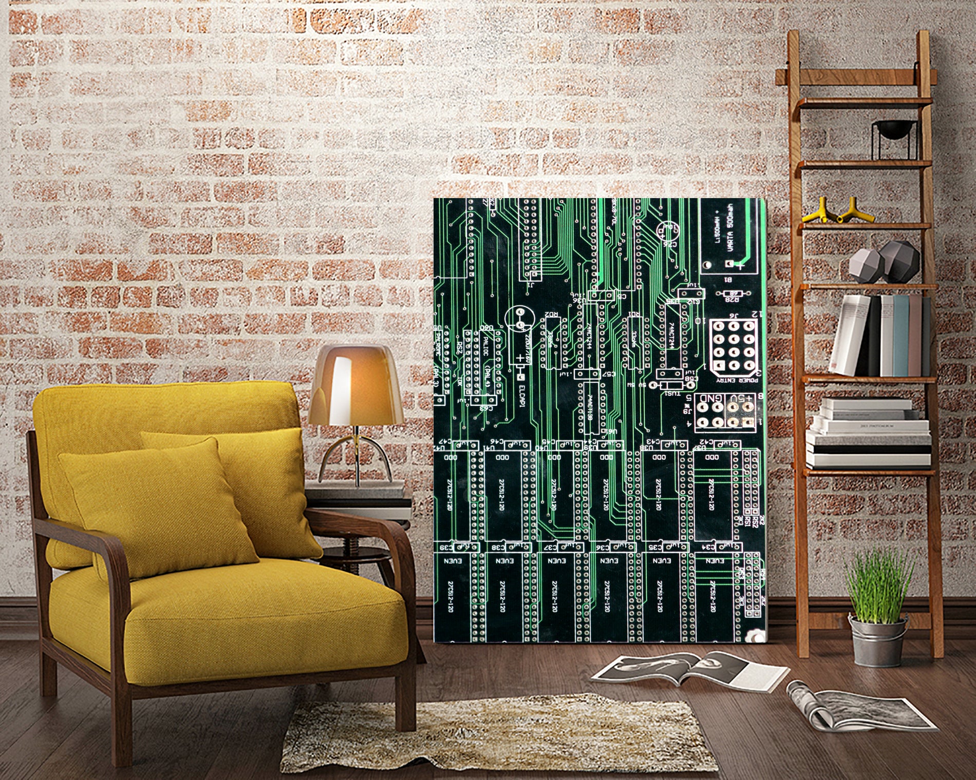 Printed circuit board circuits by Wiguna Asmorohadi on GIANT ART - green vector illustration
