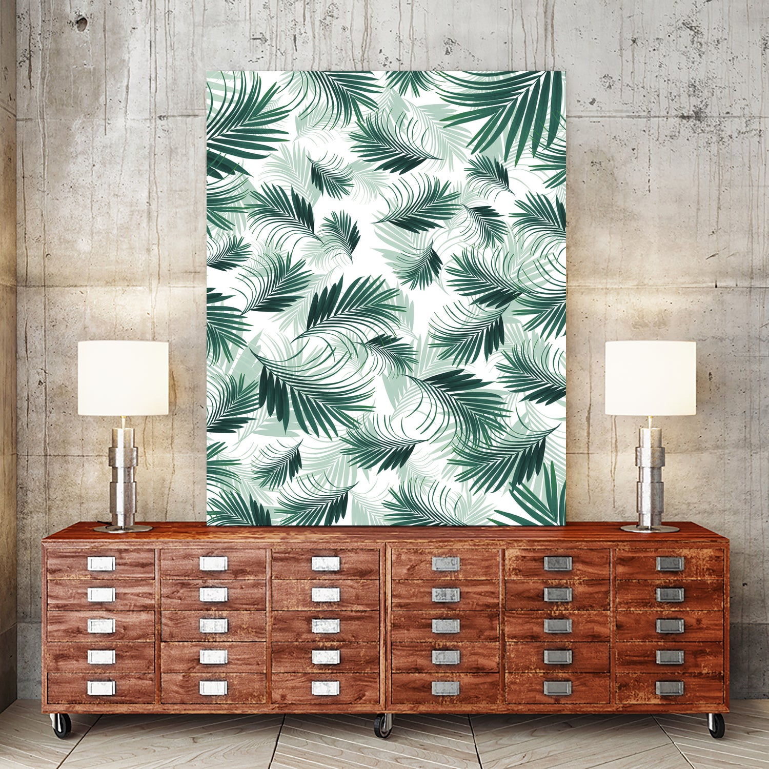 Tropical Green Palms Pattern #1 #tropical #decor #art by Anita & Bella Jantz on GIANT ART - green photo illustration