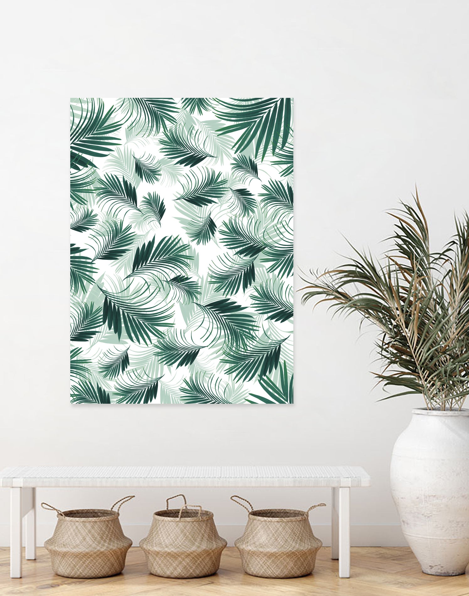 Tropical Green Palms Pattern #1 #tropical #decor #art by Anita & Bella Jantz on GIANT ART - green photo illustration