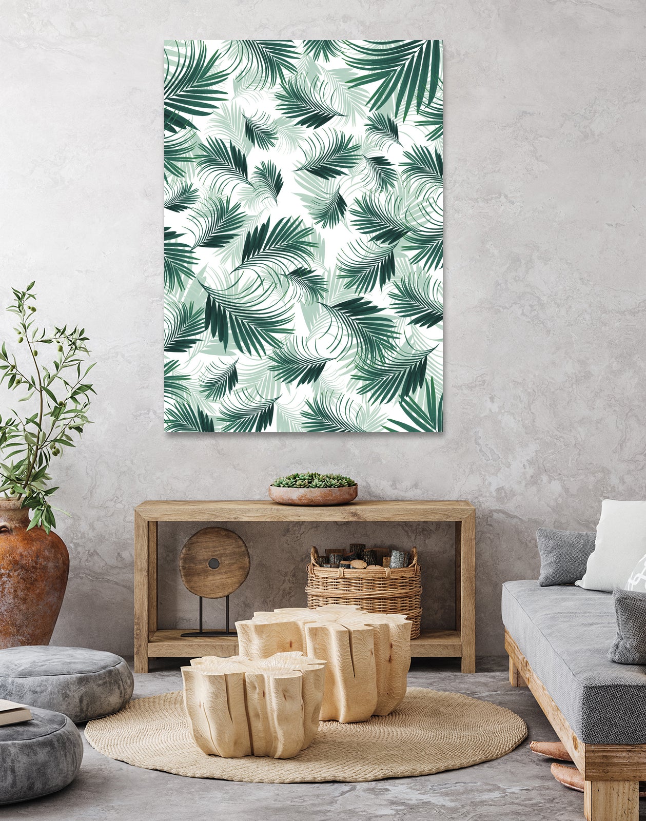 Tropical Green Palms Pattern #1 #tropical #decor #art by Anita & Bella Jantz on GIANT ART - green photo illustration