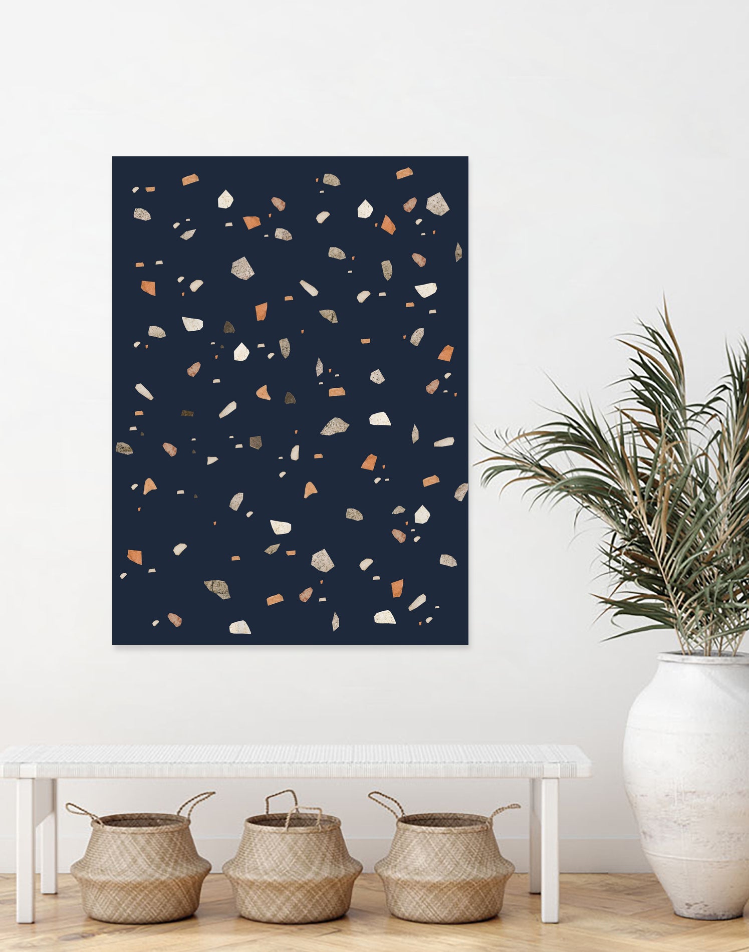 Midnight Navy Terrazzo #1 #decor #art by Anita & Bella Jantz on GIANT ART - blue digital drawing