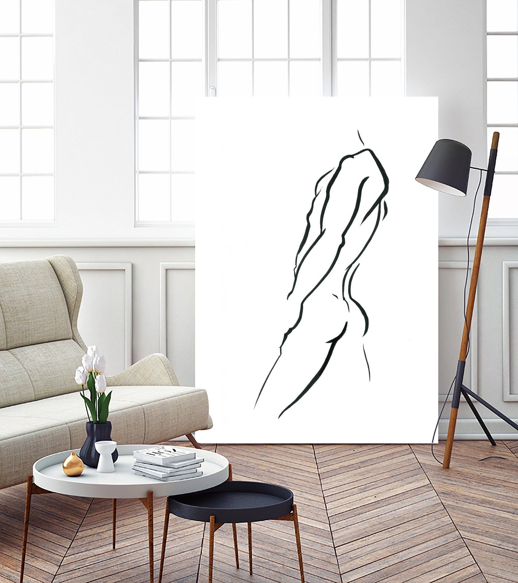 Torso. Silhouette of Man by Katya Ulitina on GIANT ART - white character design