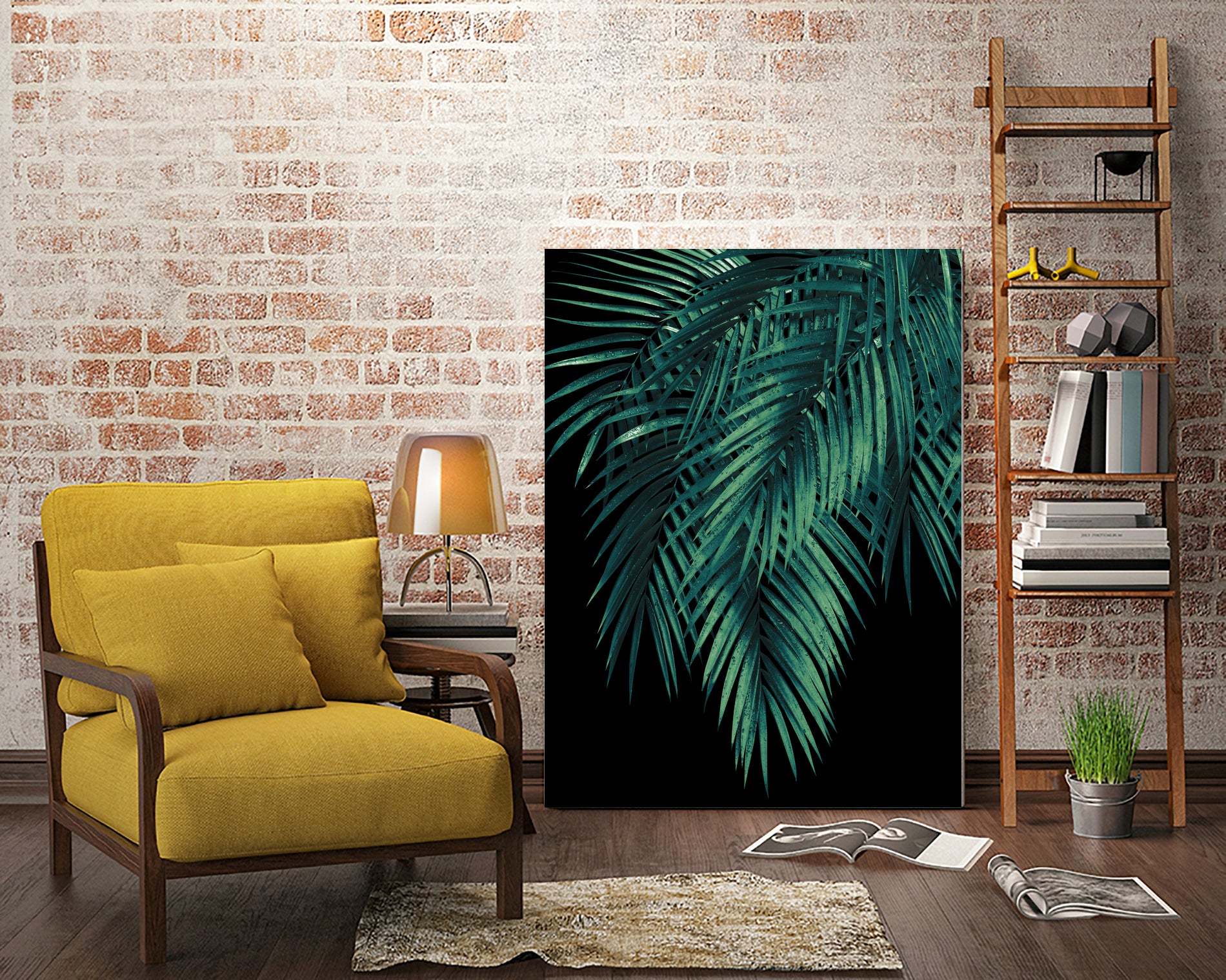 Palm Leaves Green Night Vibes #1 #tropical #decor #art by Anita & Bella Jantz on GIANT ART - green photo illustration