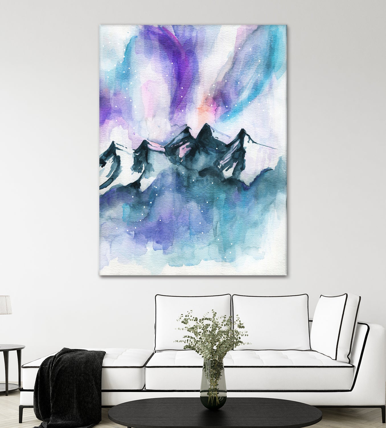 Mountain Magic Watercolor by Jen Merli on GIANT ART - blue mixed media