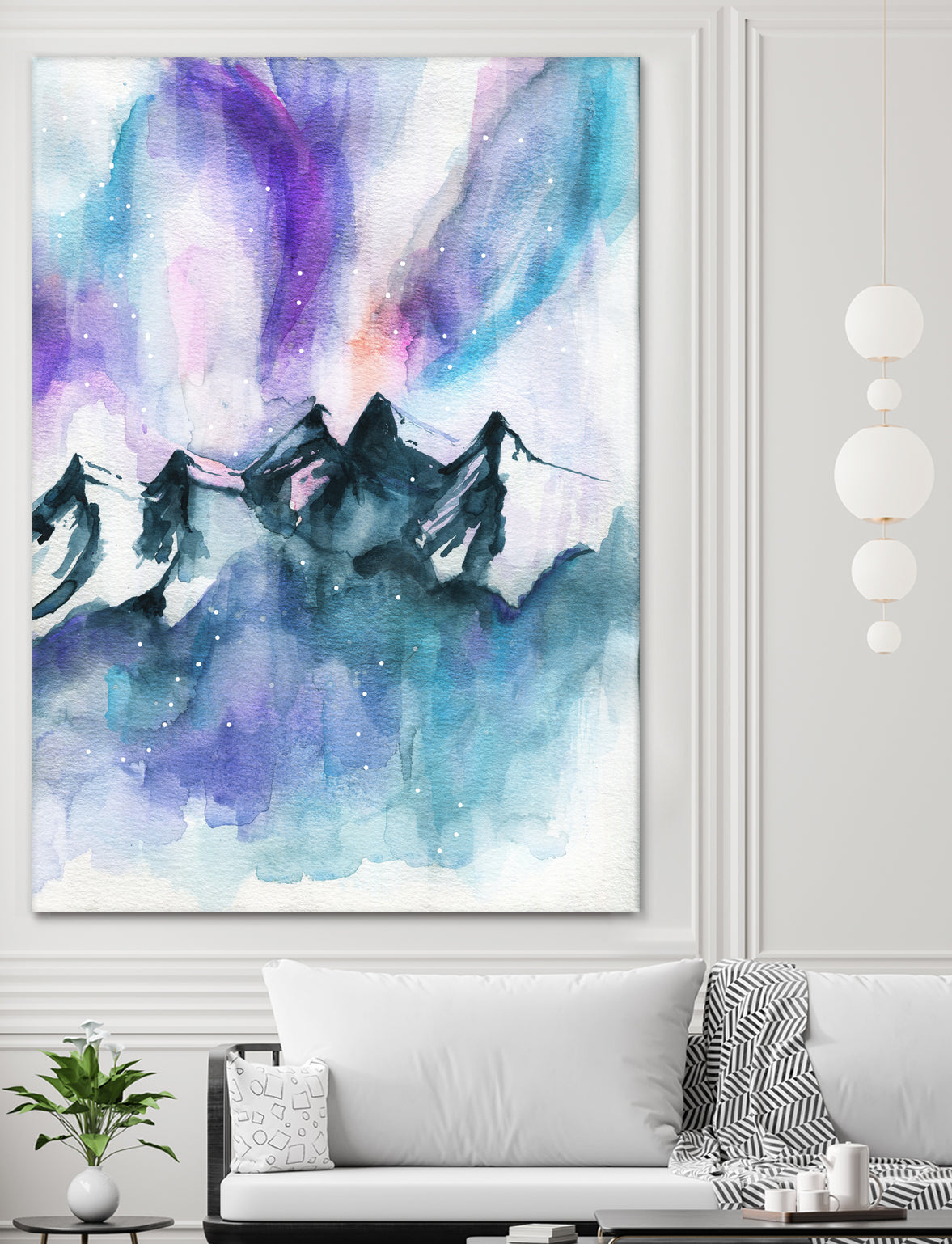 Mountain Magic Watercolor by Jen Merli on GIANT ART - blue mixed media