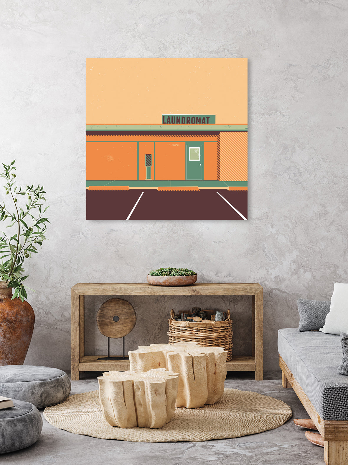 Desert Laundromat by Ben Stevens on GIANT ART - orange vector illustration