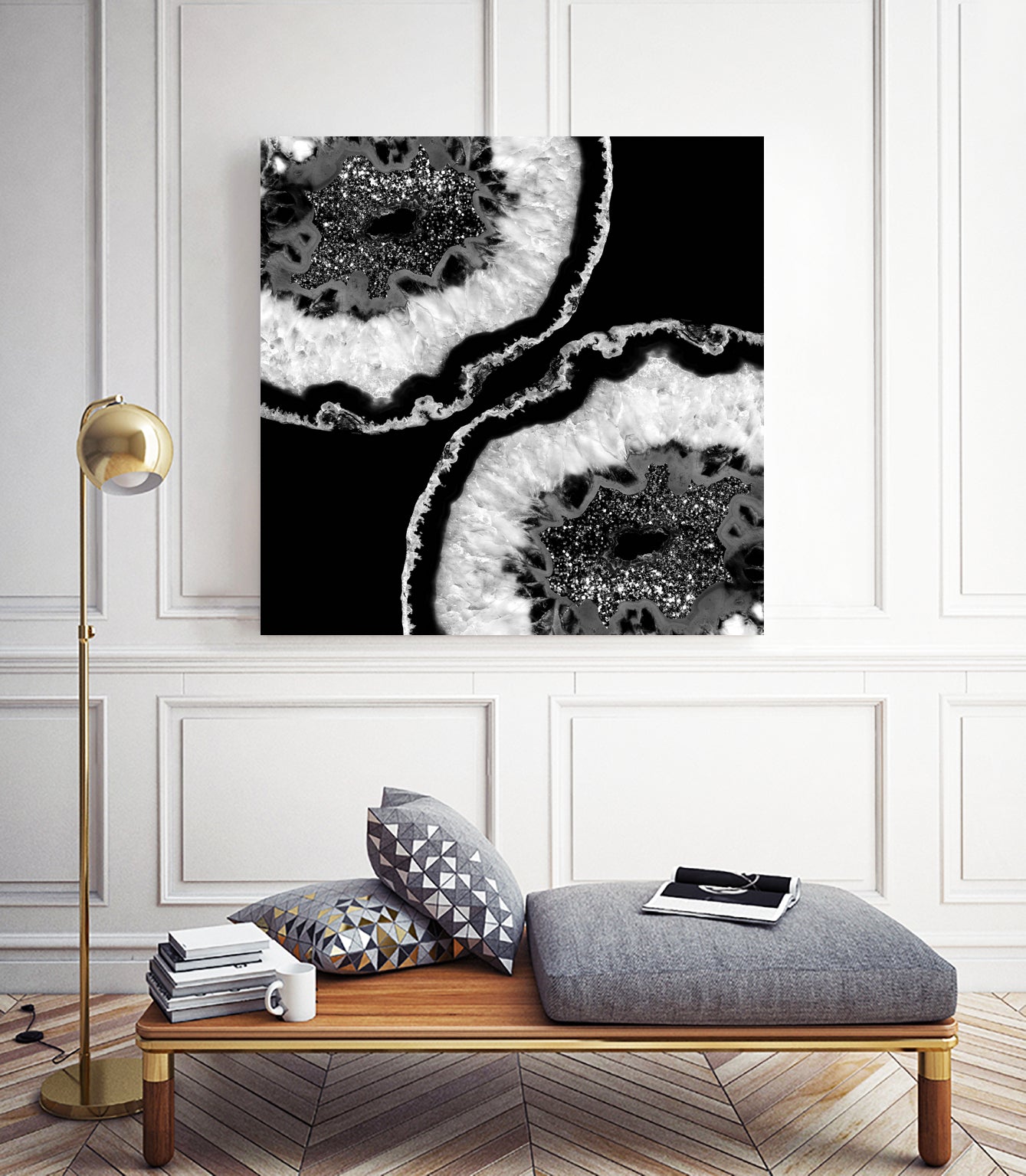 Gray Black White Agate Glitter Glamor #7 #gem #decor #art by Anita & Bella Jantz on GIANT ART - black photo illustration