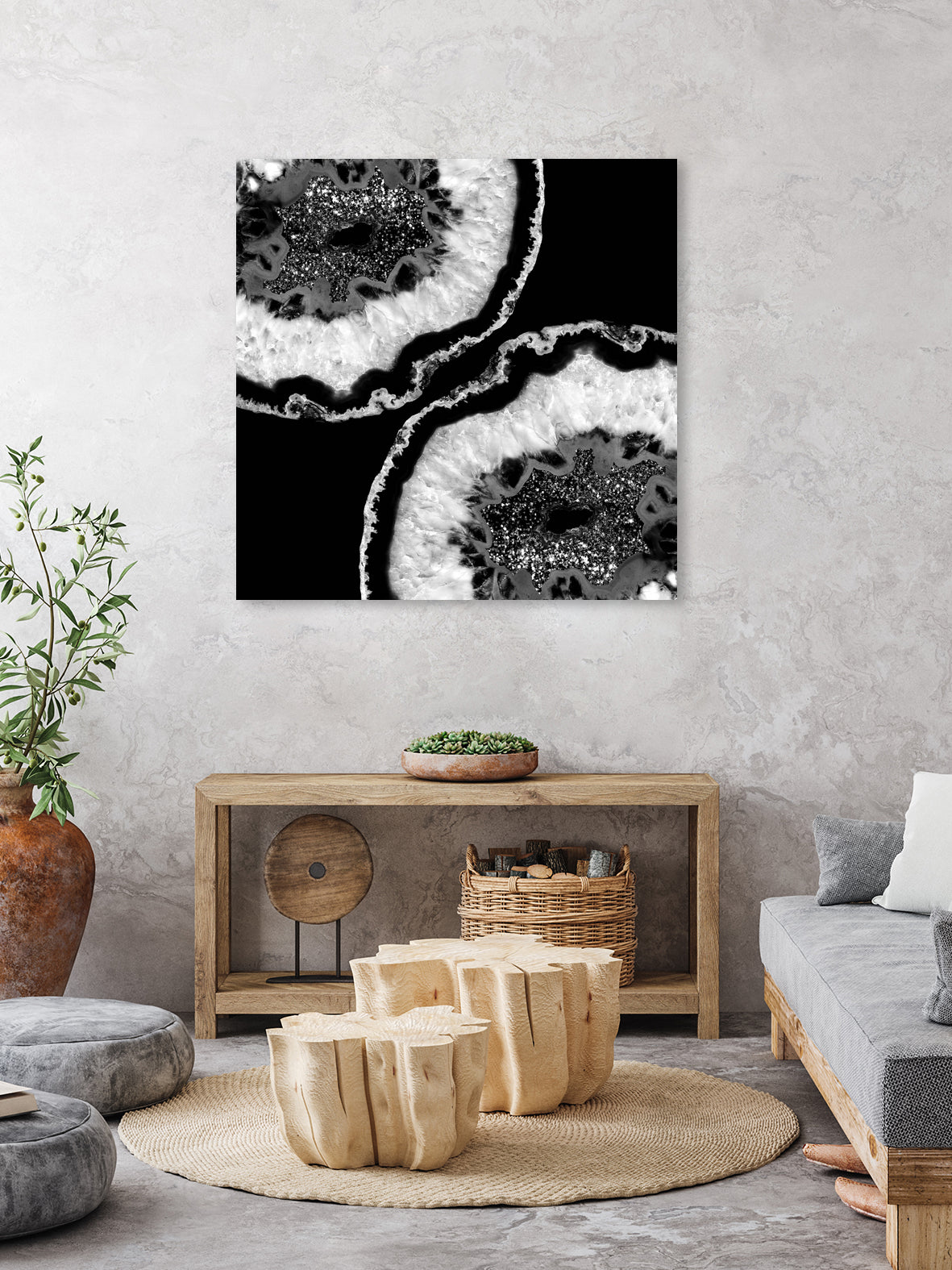 Gray Black White Agate Glitter Glamor #7 #gem #decor #art by Anita & Bella Jantz on GIANT ART - black photo illustration
