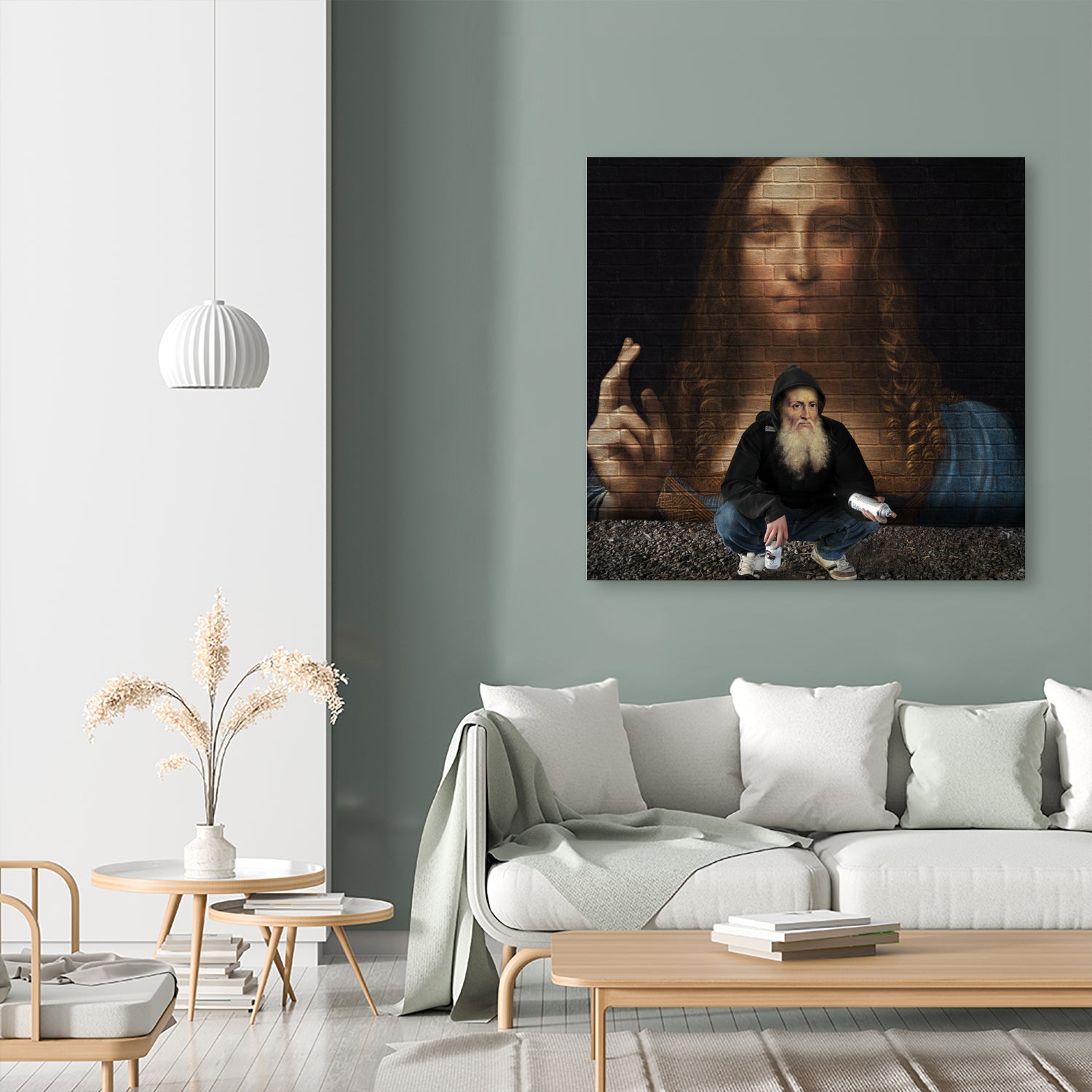 Street Art (Leonardo da Vinci) by Mehmet Geren on GIANT ART - brown photo manipulation